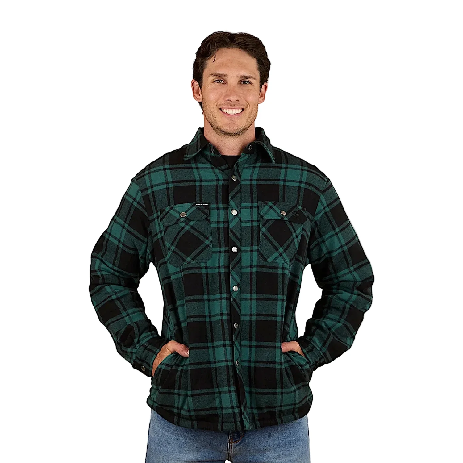 Ringers Western Men's Sawyer Sherpa Flannel - Pine/Charcoal