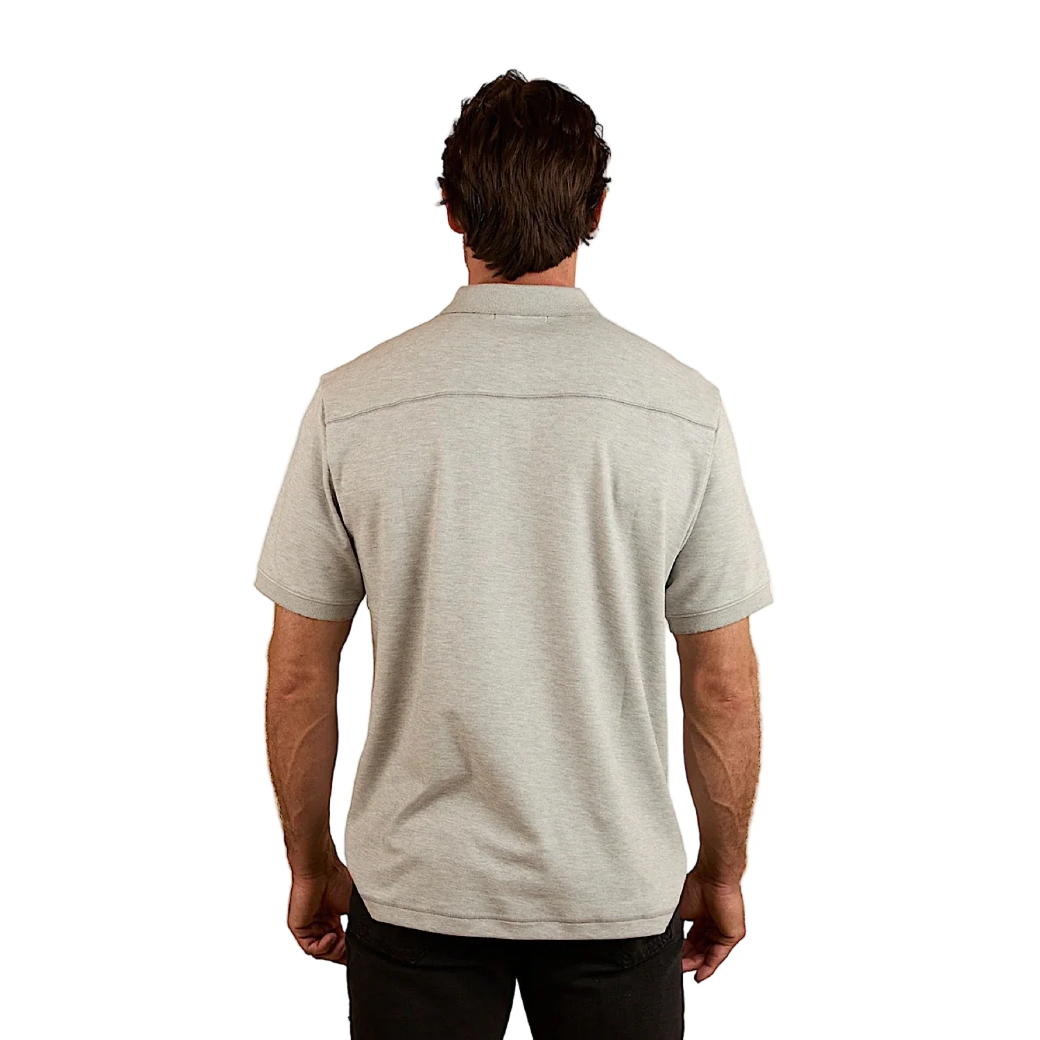Ringers Western Men's Tech Polo - Grey Marle - Image 2