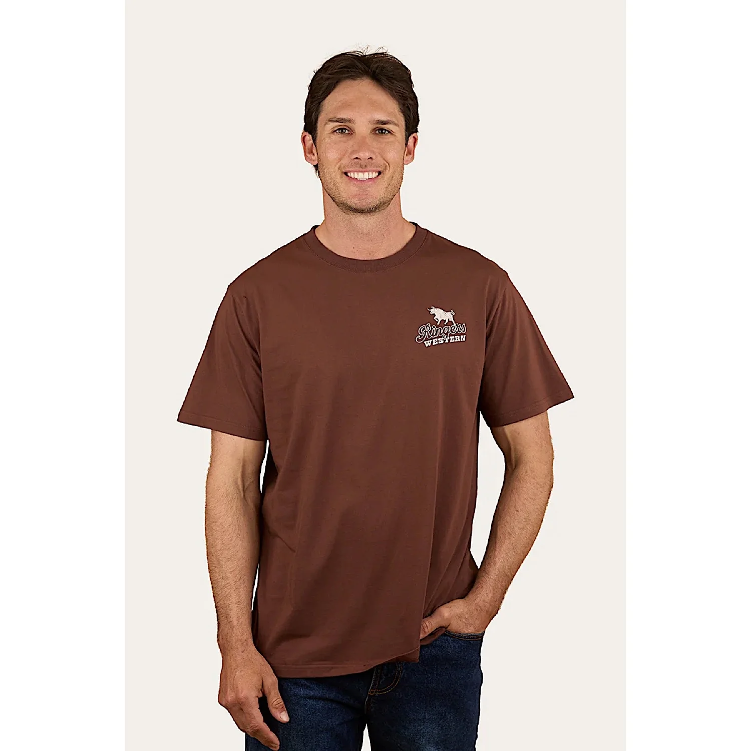 Ringers Western Men's Wedge-Tail Rampage Loose Fit T-Shirt - Chocolate - Image 3