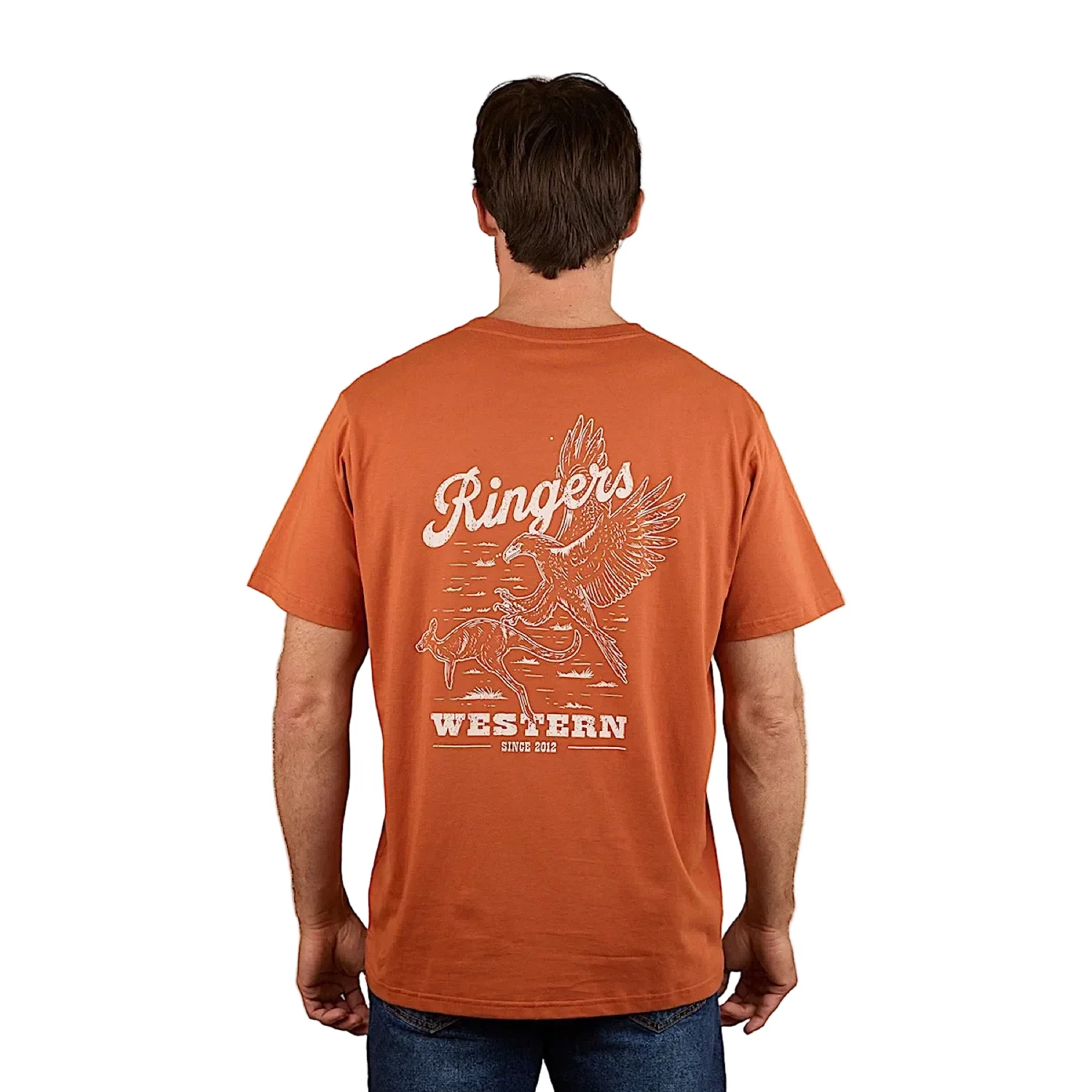 Ringers Western Men's Wedge-Tail Rampage Loose Fit T-Shirt - Rust - Image 2