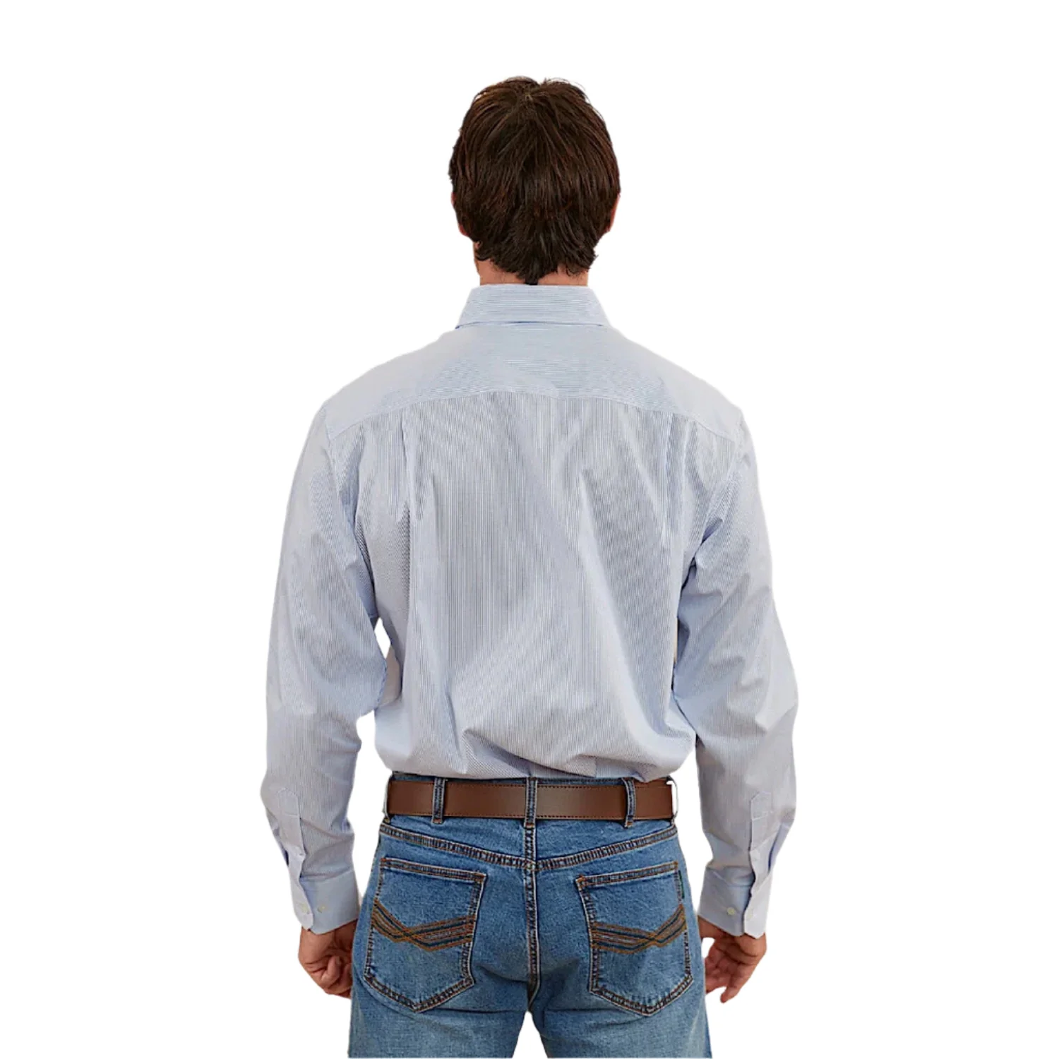 Ringers Western Men's Whyalla Dress Shirt - White/Blue - Image 2