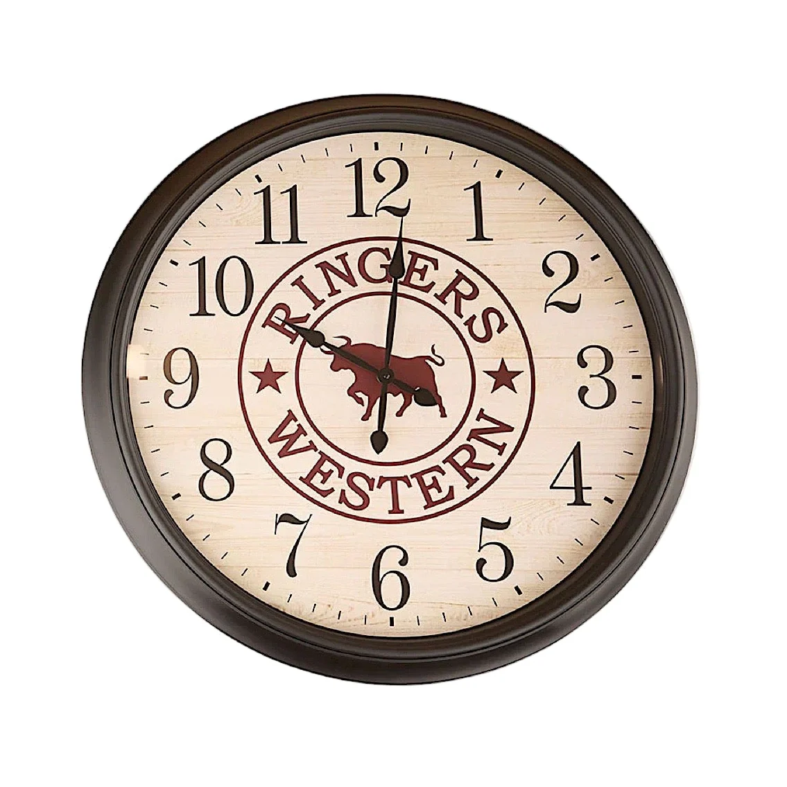 Ringers Western On Time Is Late 30" Wall Clock - Antique