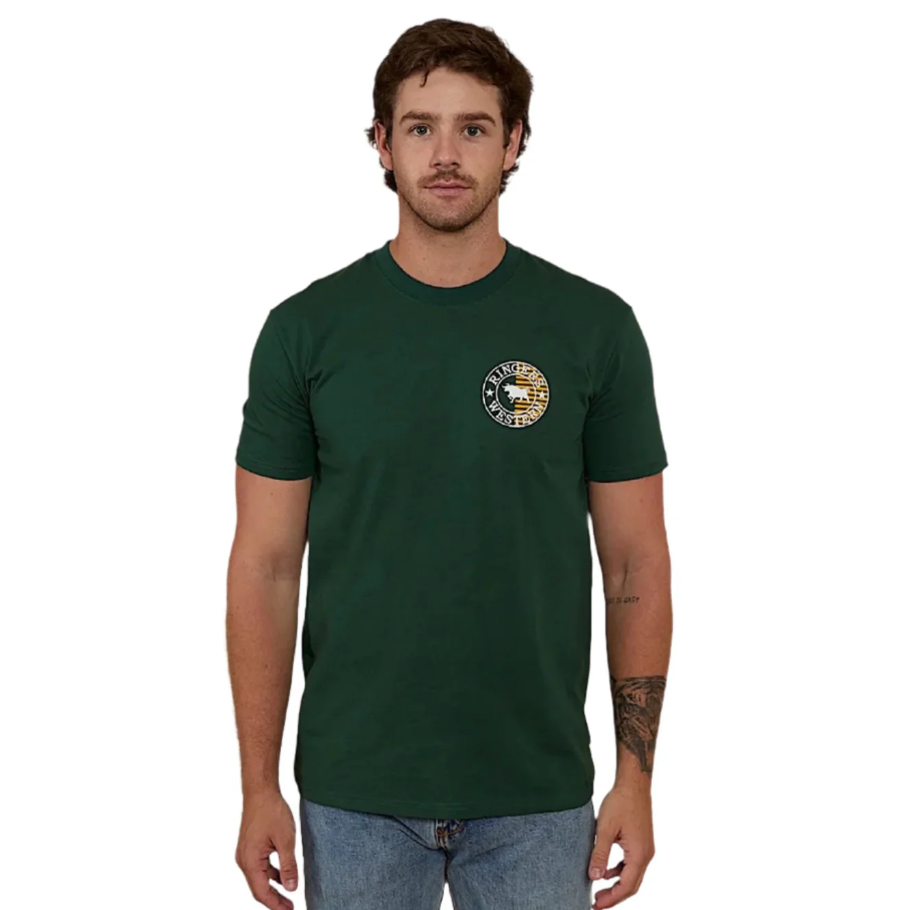 Ringers Western Signature Bull Flag Men's Stock Fit T-Shirt - Pine - Image 2