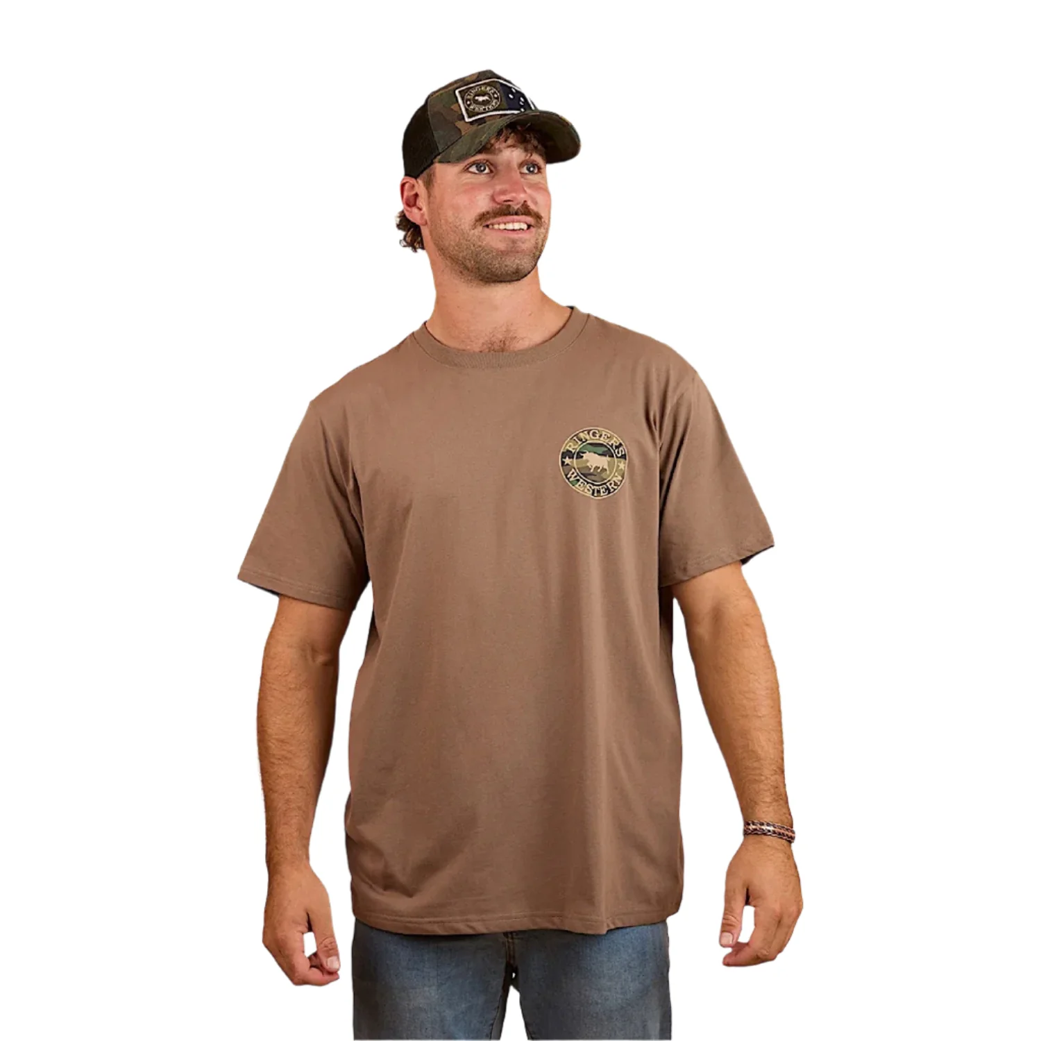 Ringers Western Men's Signature Bull Loose T-Shirt - Mushroom/Camo