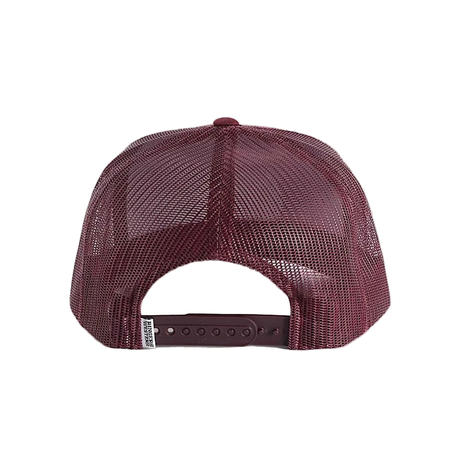 Ringers Western Signature Bull Trucker Cap - Burgundy with Burgundy & White Patch - Image 3