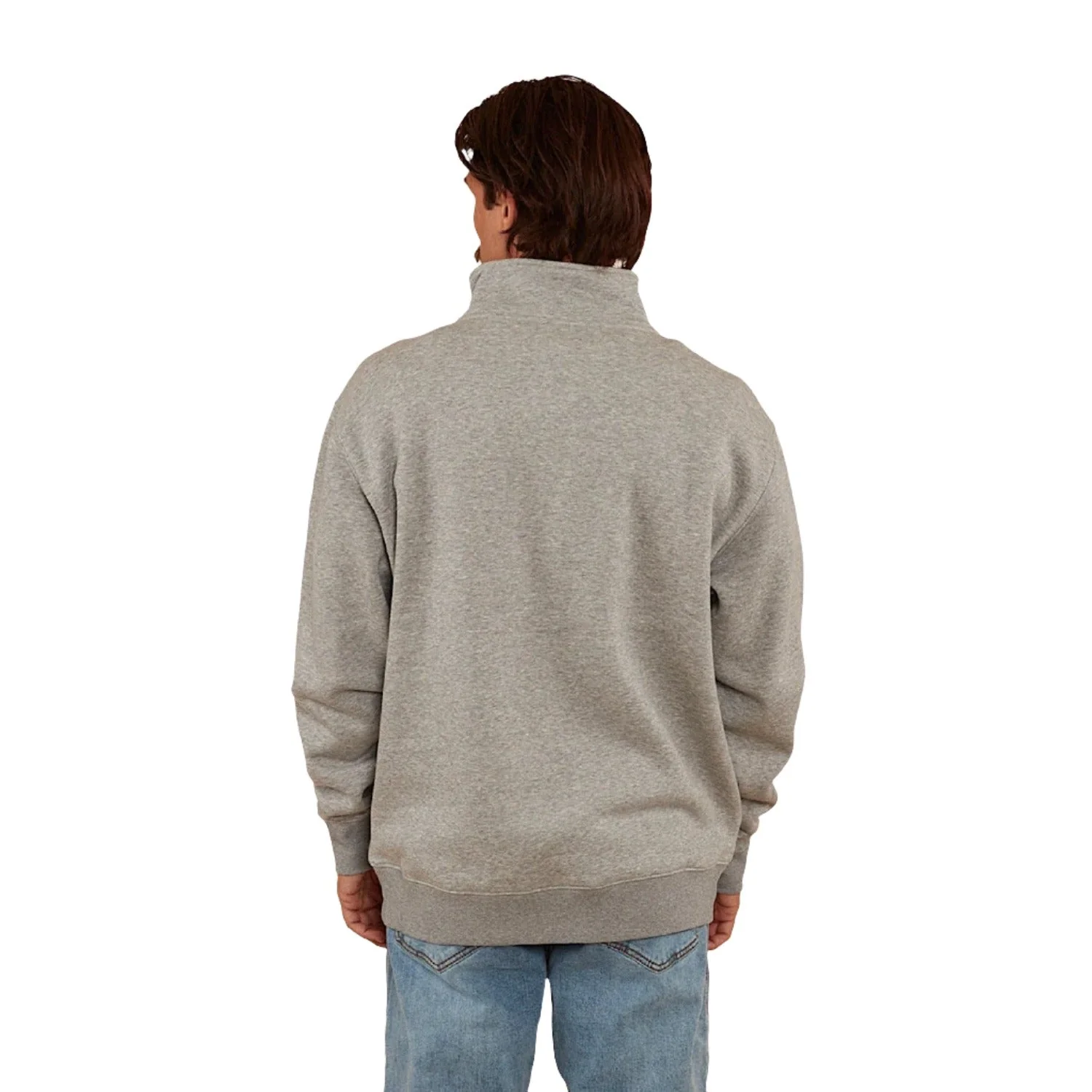 Ringers Western Men's Strand 1/4 Zip Crew - Grey Marle - Image 4