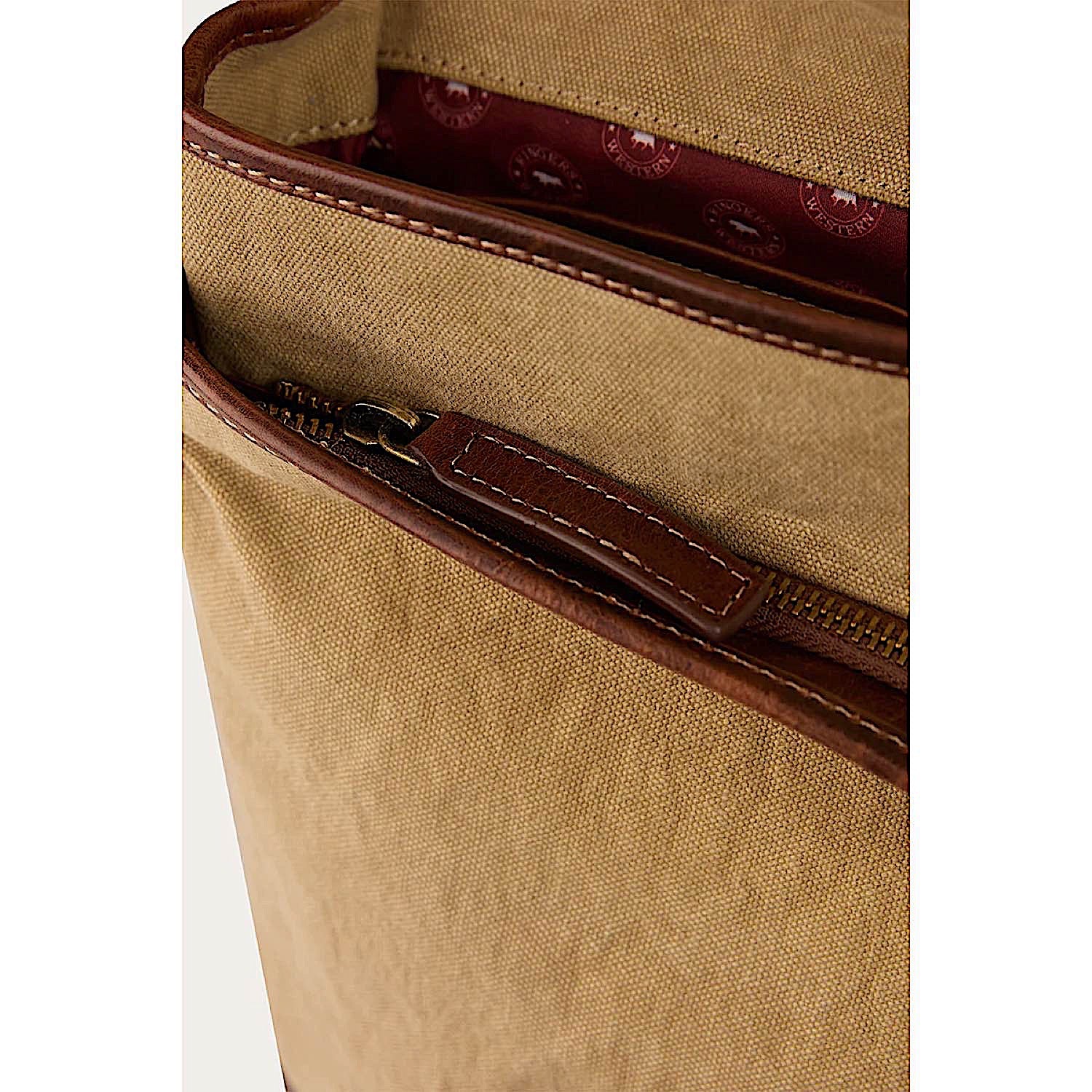 Ringers Western Waxicanvas Messenger Bag - Sand - Image 4