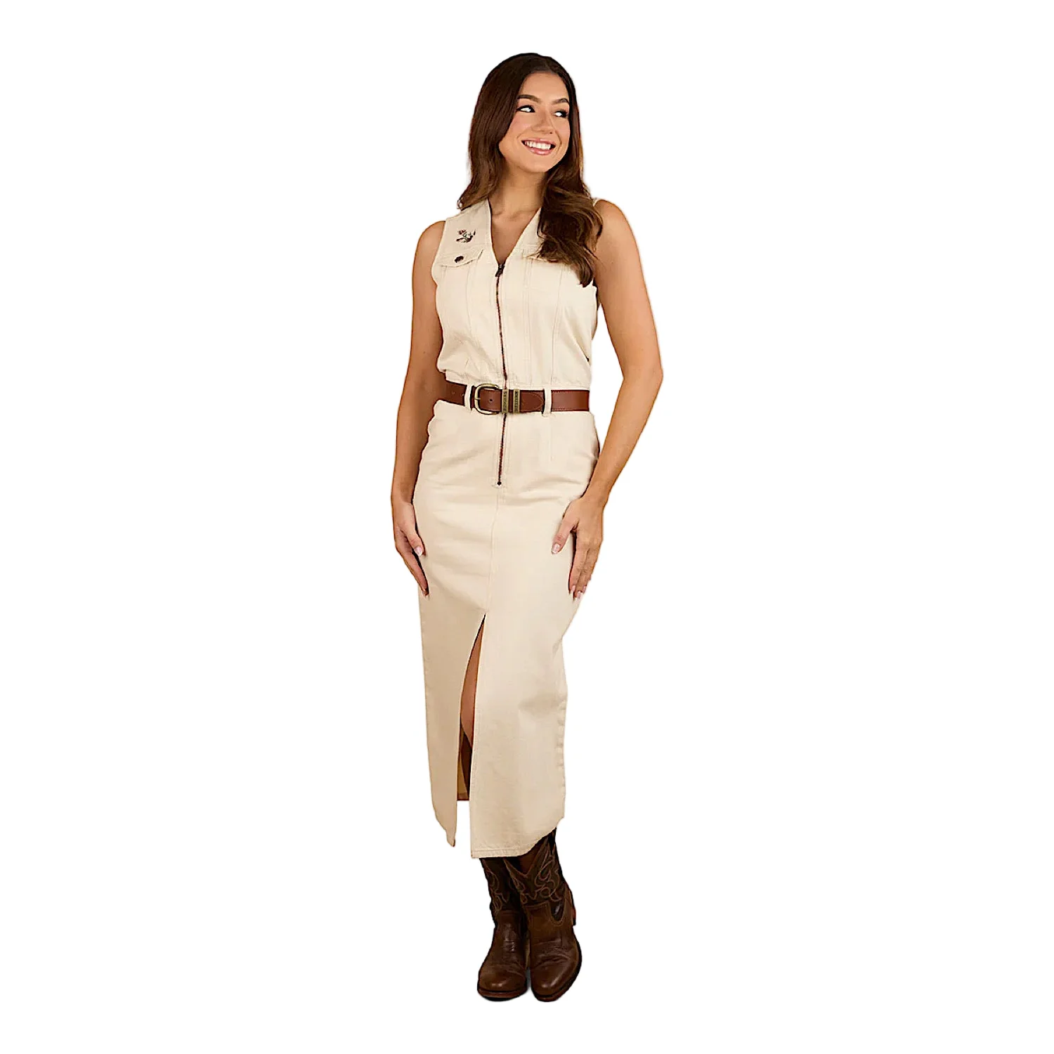 Ringers Western Women's Airlie Denim Dress - Off White
