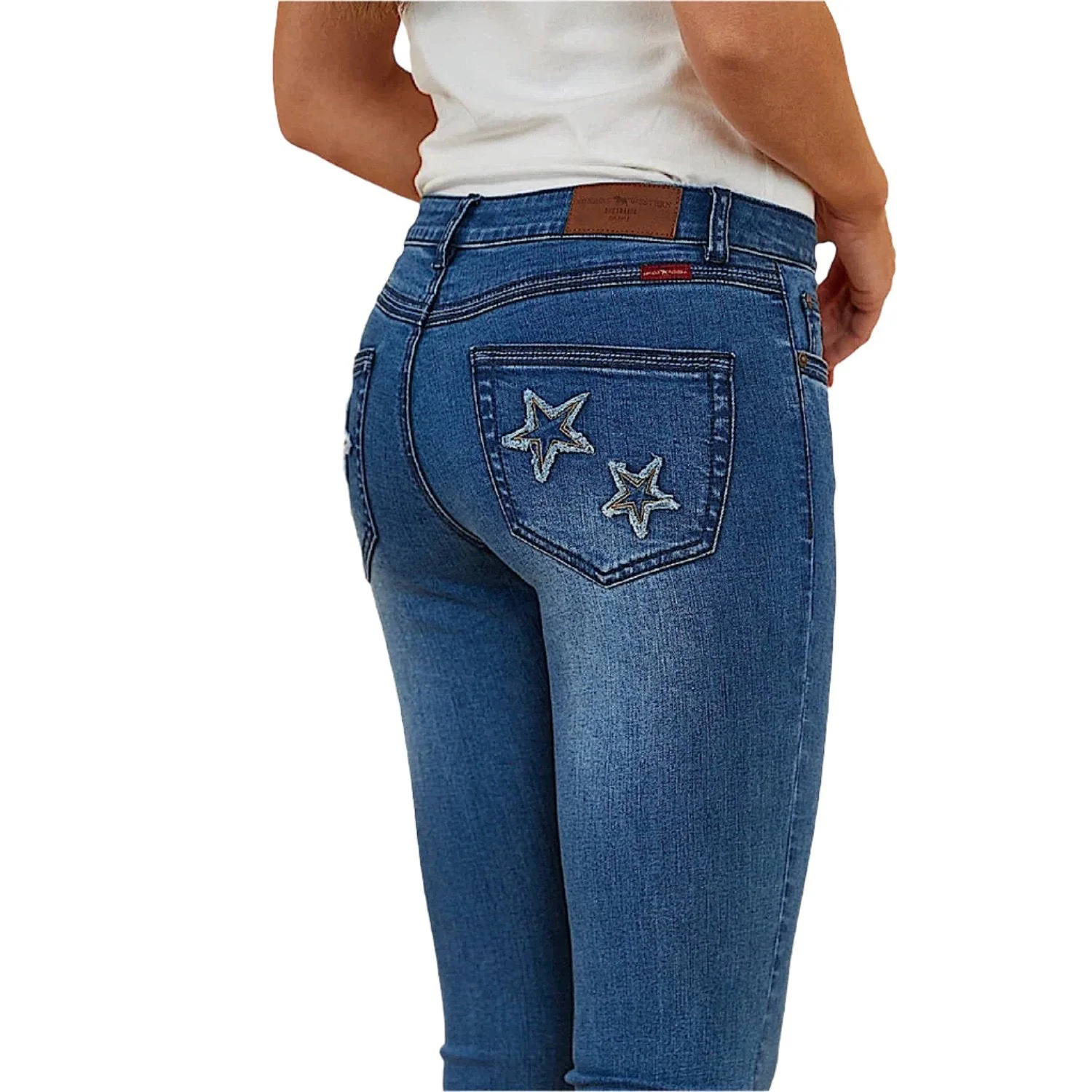 Ringers Western Women's Caroline Rodeo Mid Rise Bootleg Jeans - Vintage Blue Wash - Image 3