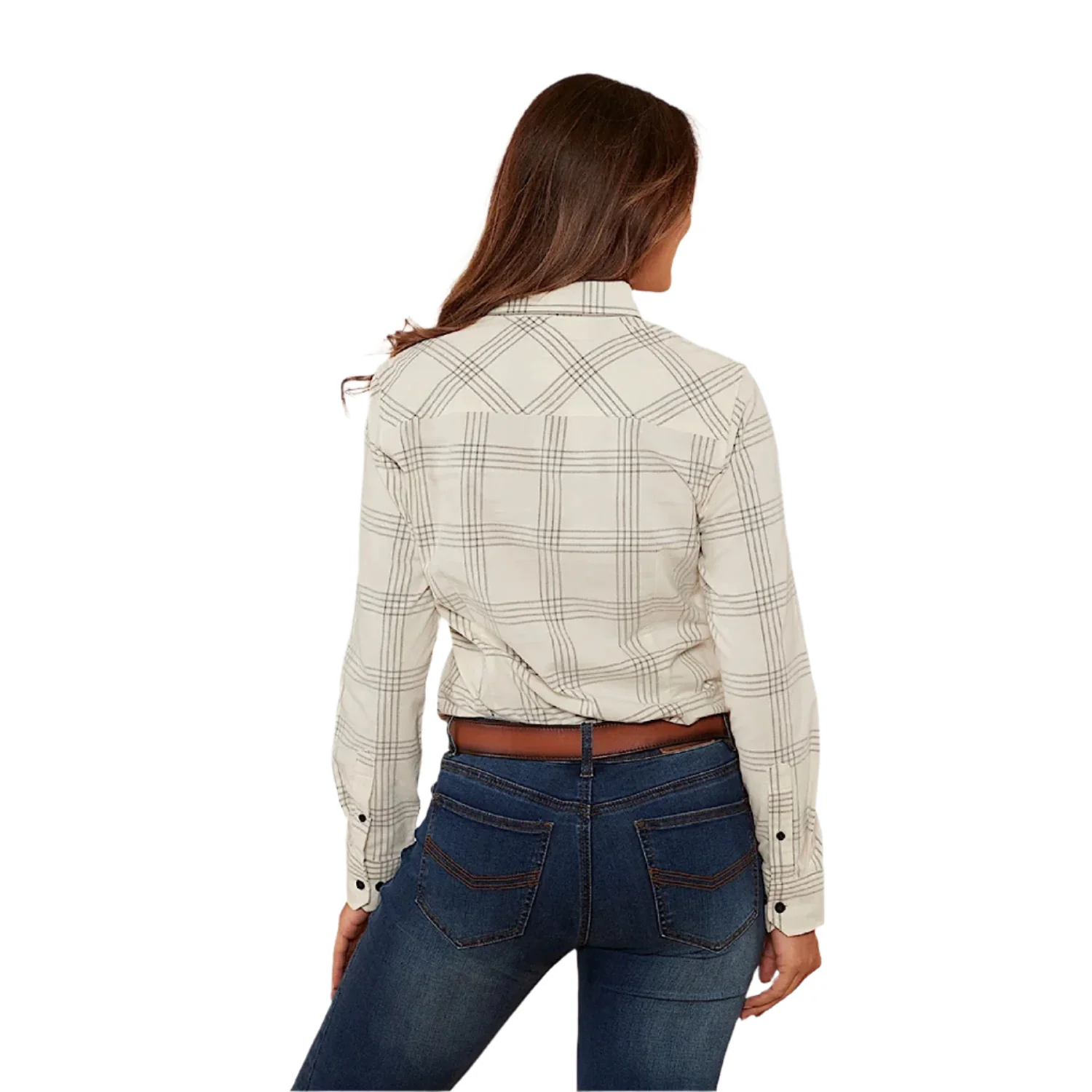 Ringers Western Women's Corduroy Shirt - Off White / Charcoal - Image 3