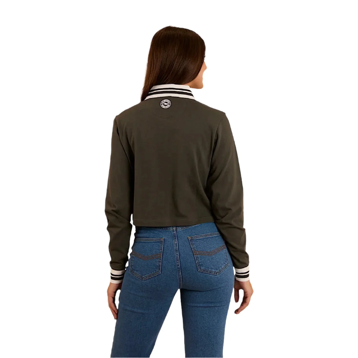 Ringers Western Women's Grace Cropped Rugby Jersey - Charcoal - Image 2