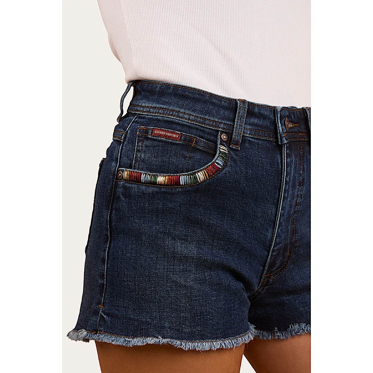 Ringers Western Women's Gracie Denim Short - Dark Wash Blue - Image 2