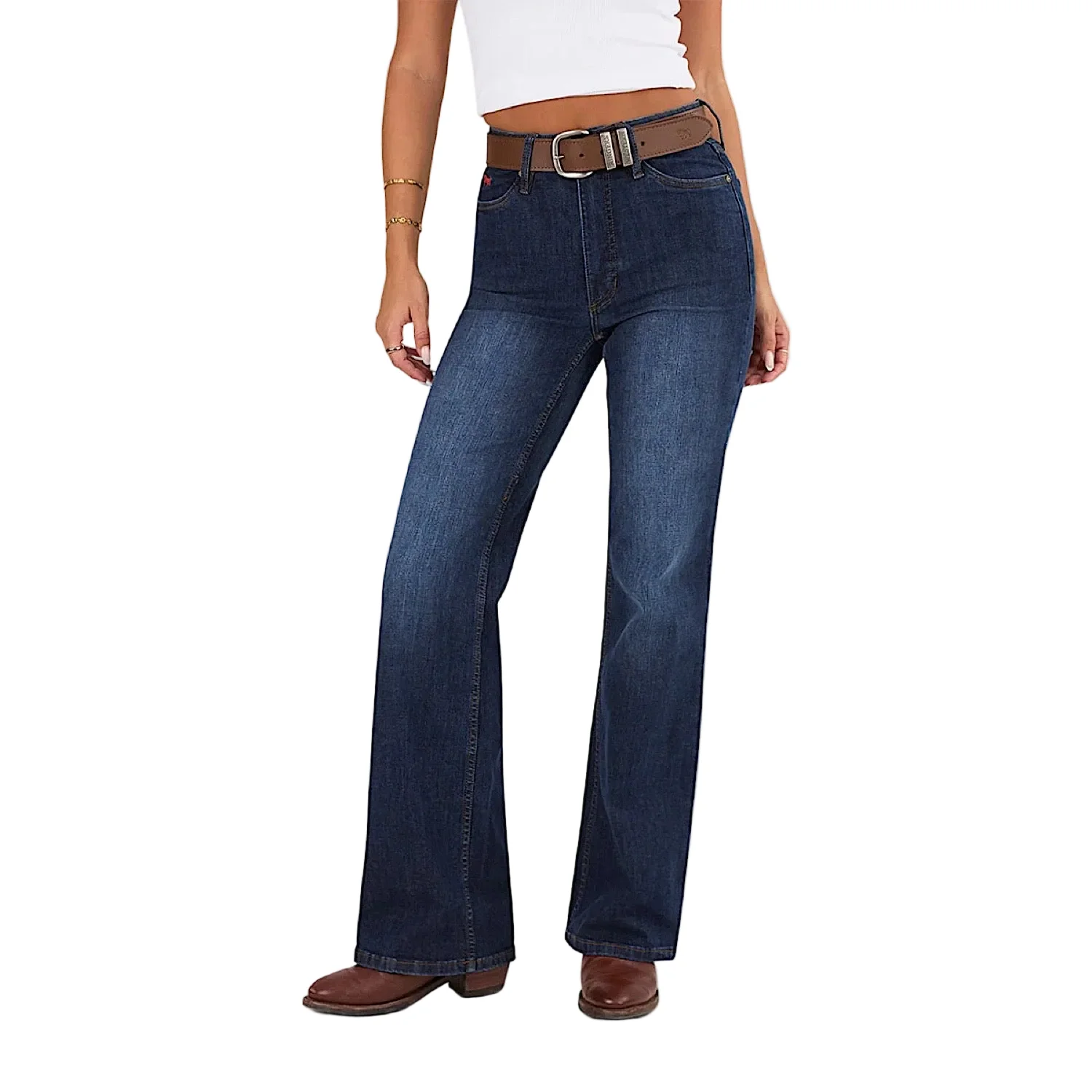 Ringers Western Women's Indi High Rise Bootleg Jean - Dark Blue