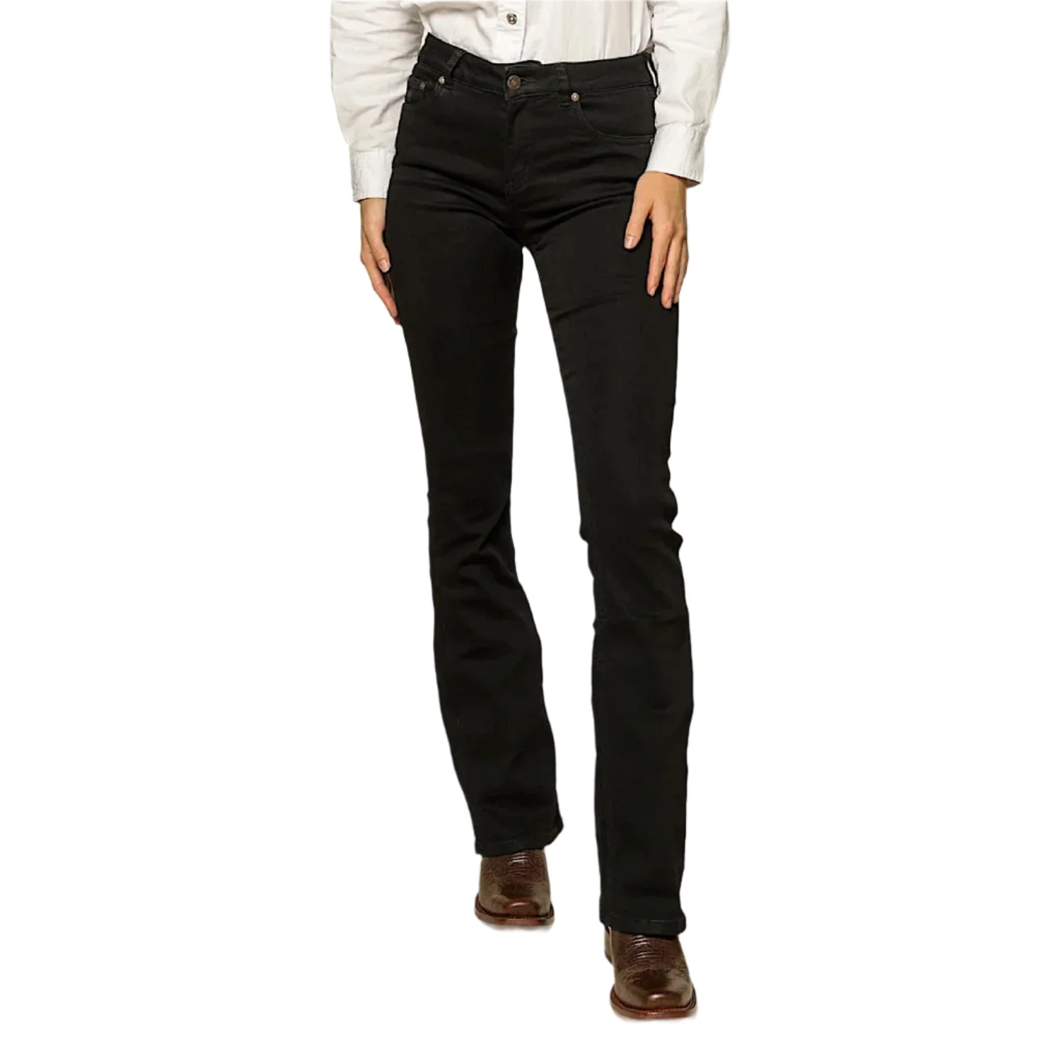 Ringers Western Women's Katherine Mid Rise Bootleg Jean - Black