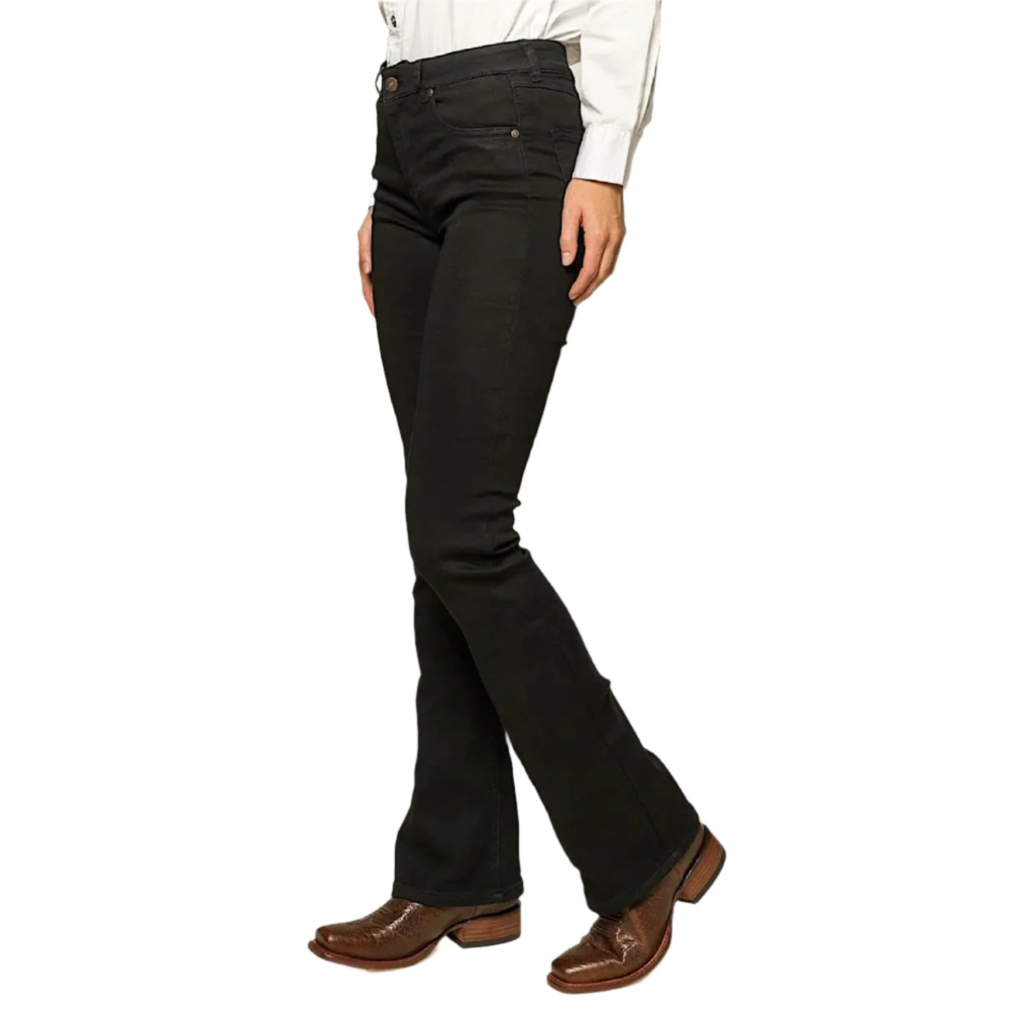 Ringers Western Women's Katherine Mid Rise Bootleg Jean - Black - Image 3