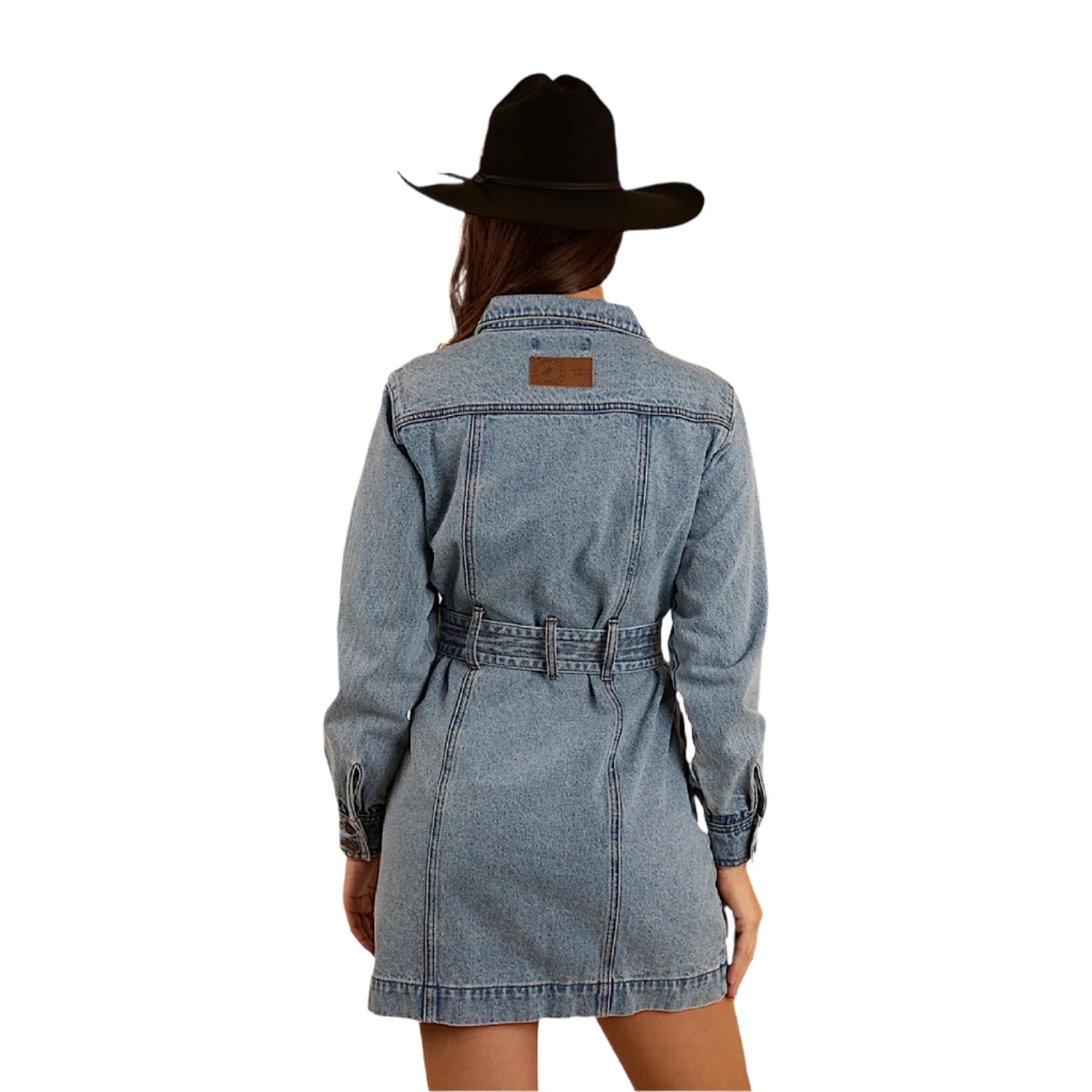 Ringers Western Women's Korin Mini Dress - Mid Wash Blue - Image 4