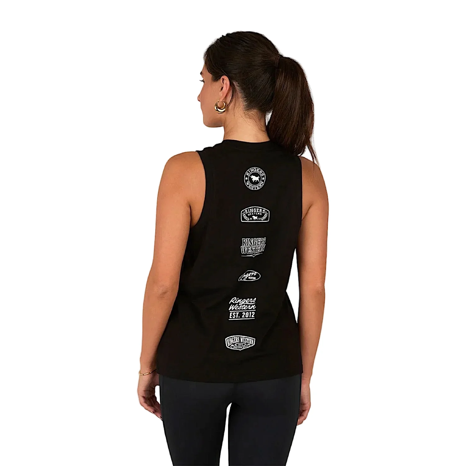 Ringers Western Women's Park Run Active Muscle Tank - Black