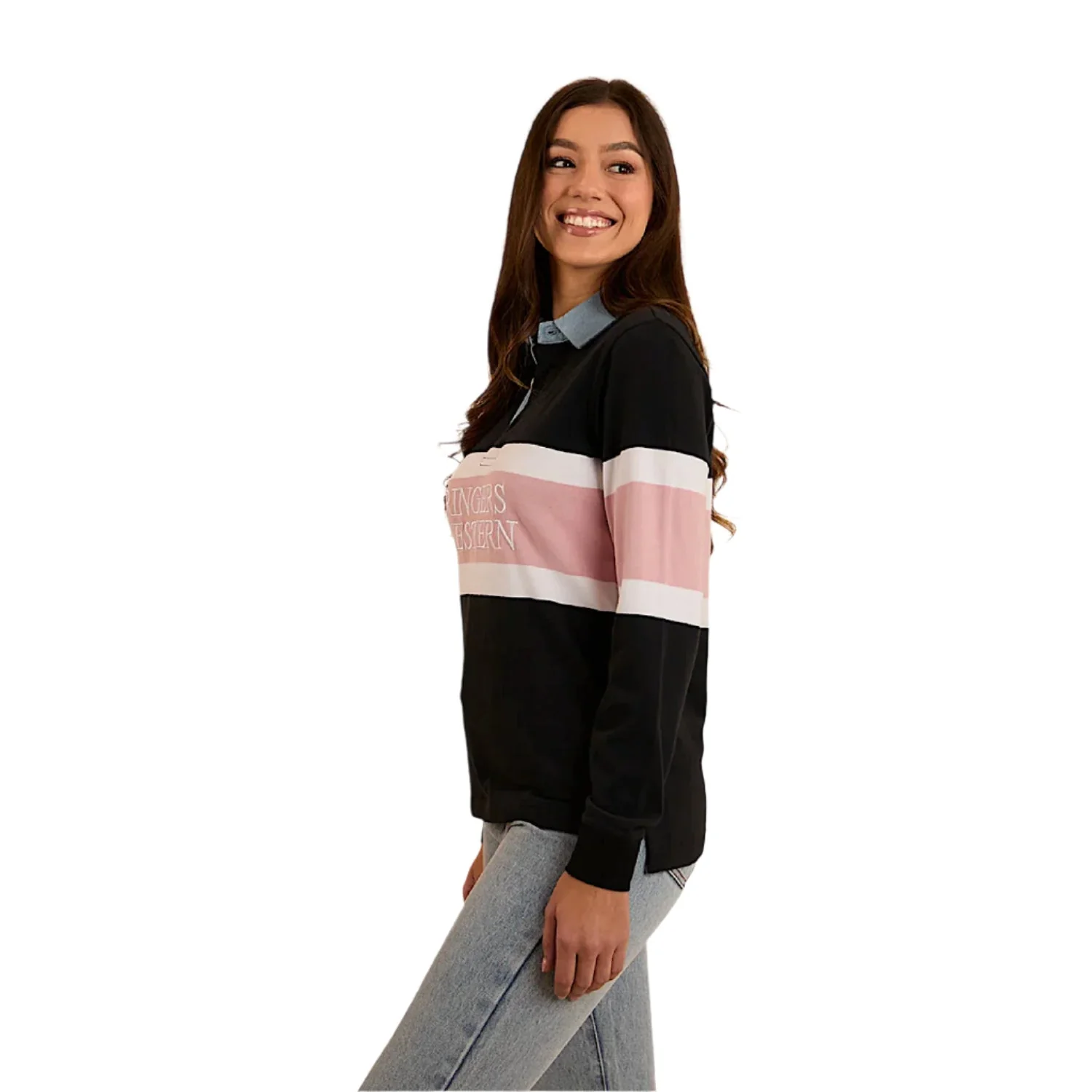Ringers Western Women's Pearson Rugby Jersey - Black - Image 2