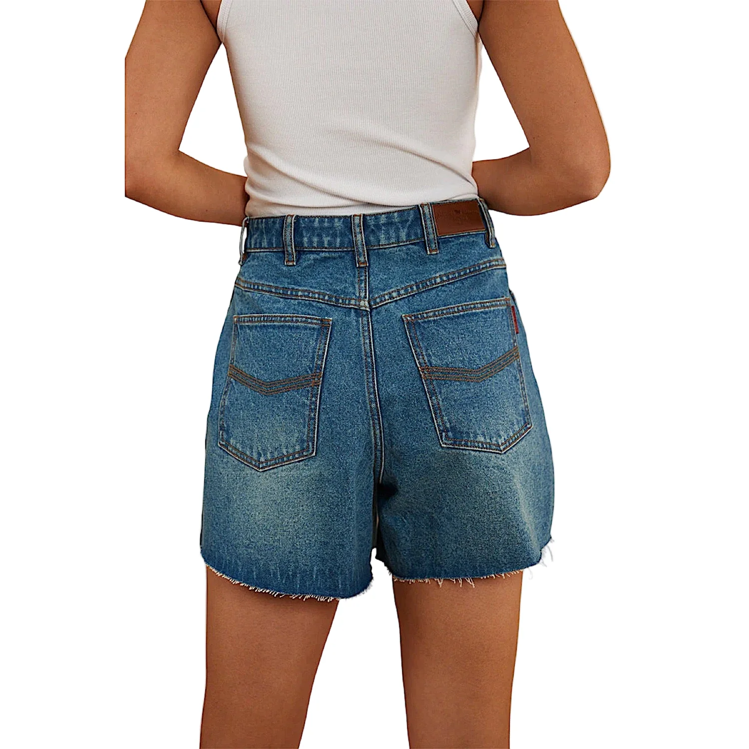 Ringers Western Women's Remy Denim Short - Mid Wash Blue - Image 2