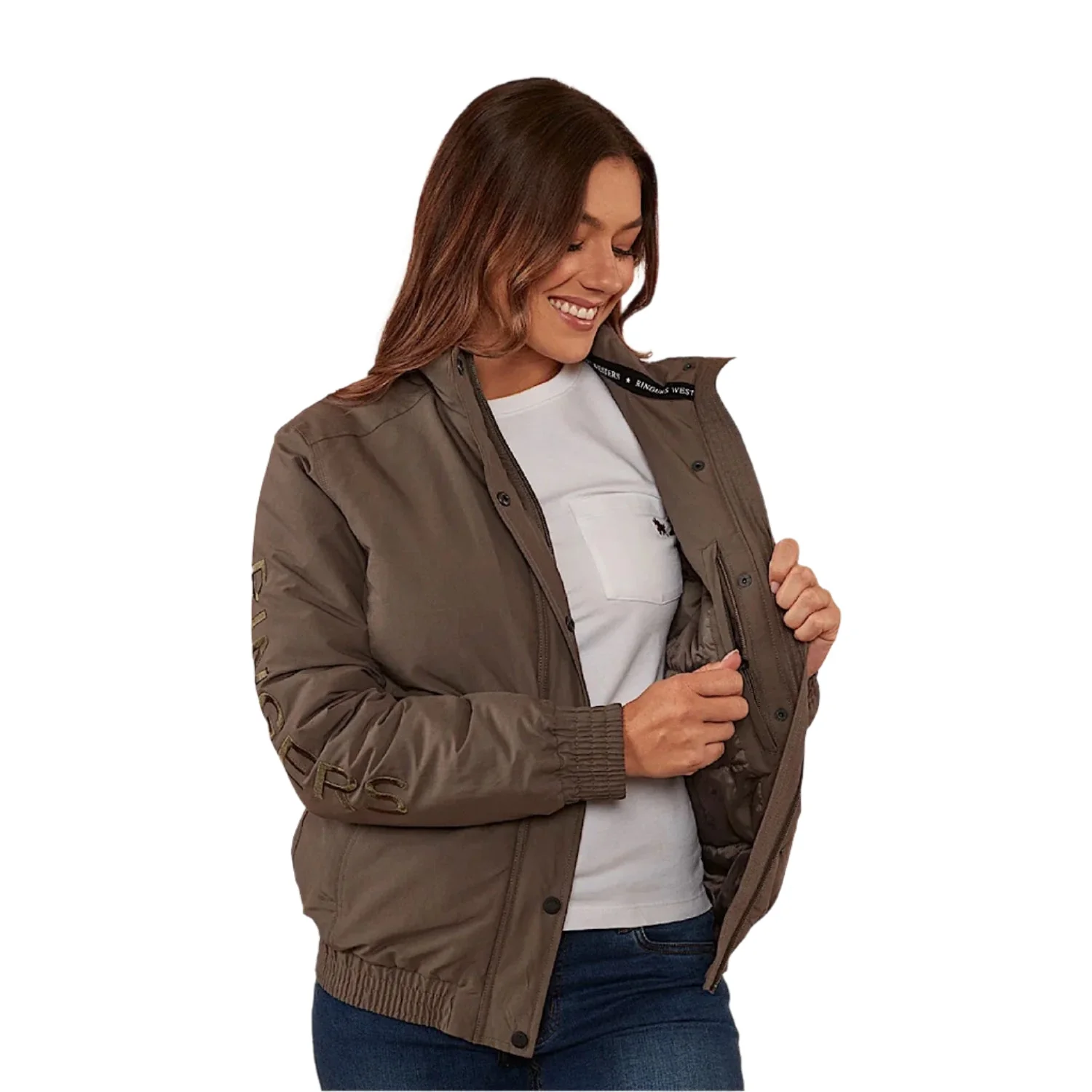 Ringers Western Women's Tesbury Jacket - Brown / Military Green - Image 3