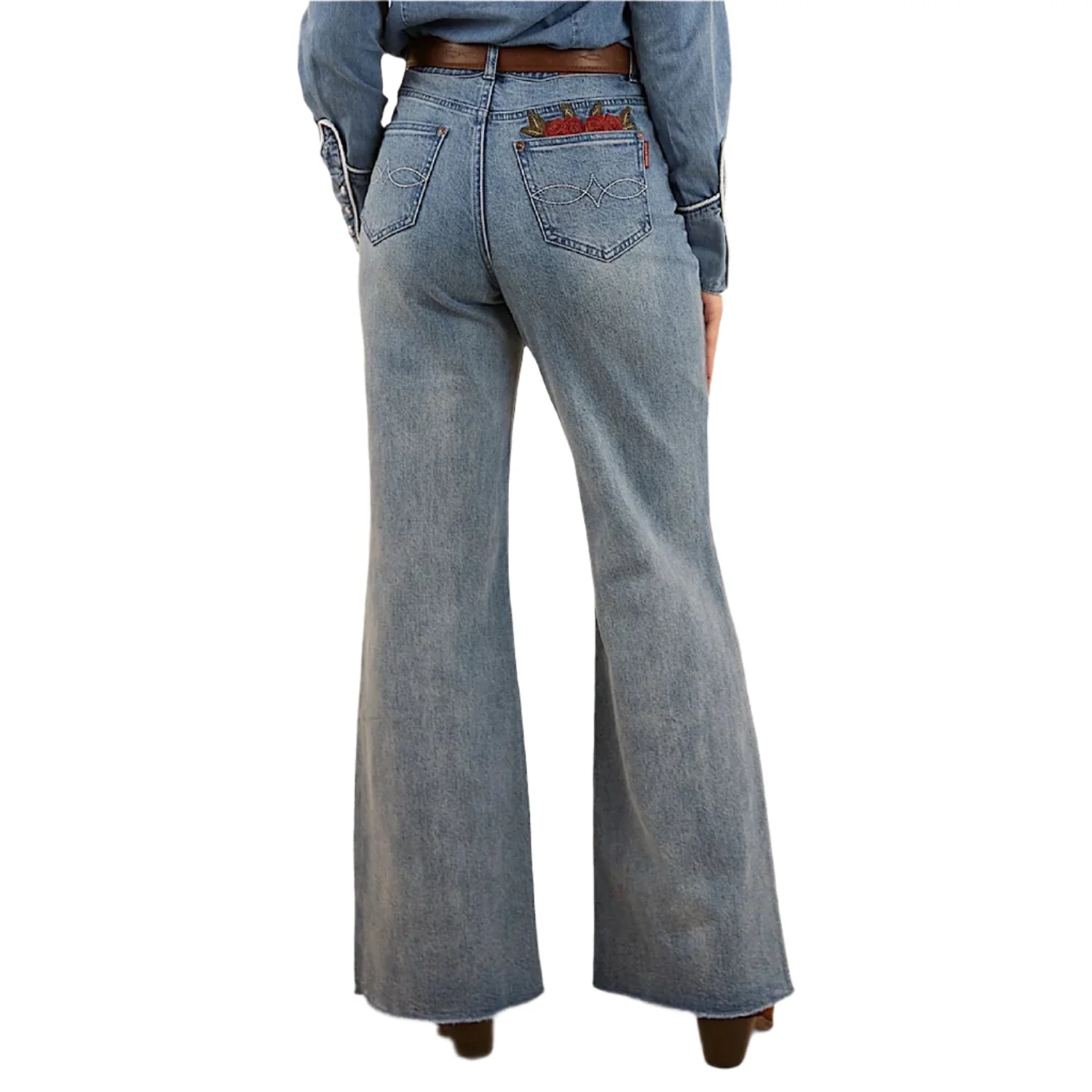 Ringers Western Women's Visalia Wide Leg Jean - Light Wash Blue - Image 2