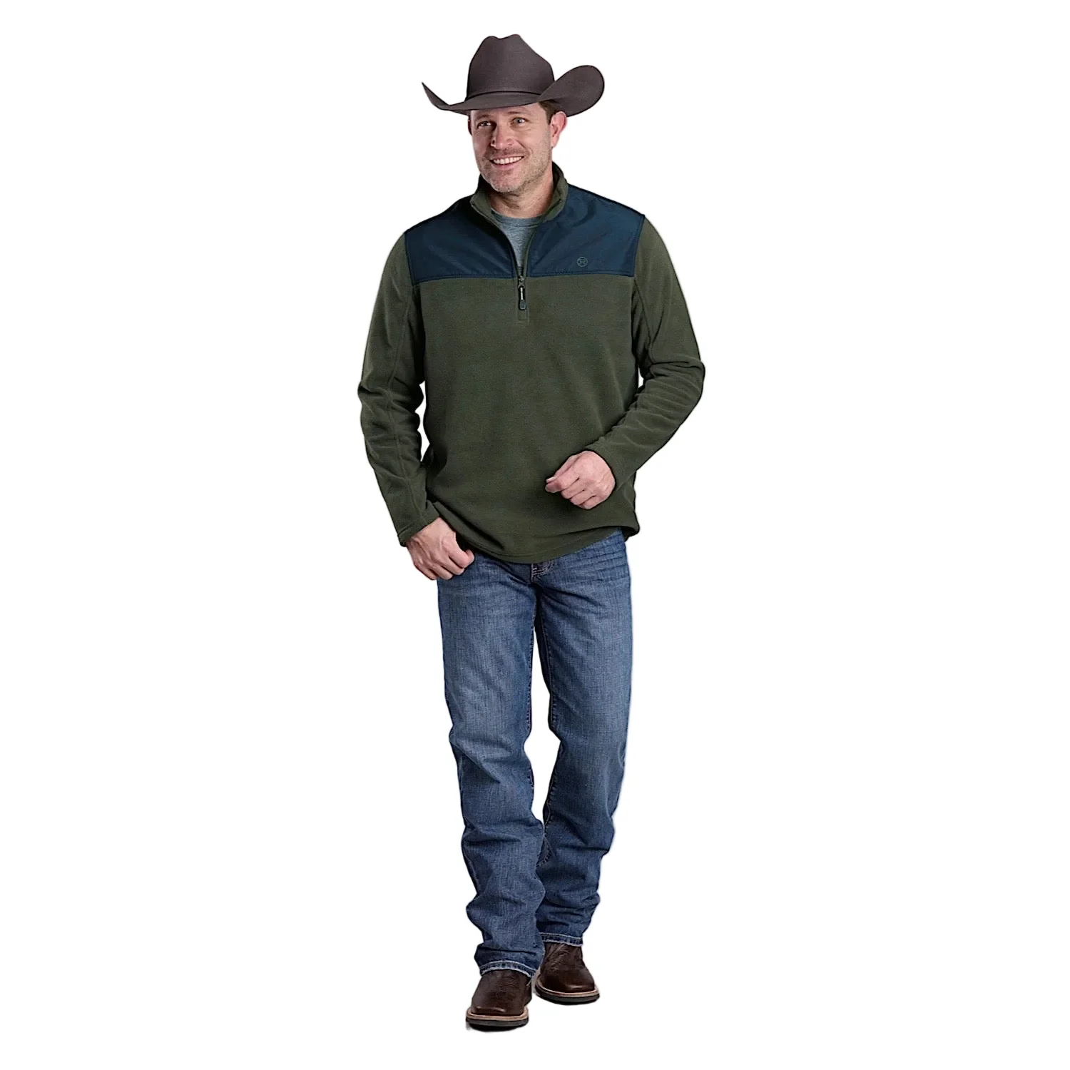 Roper Men's Fleece Pullover - Green - Image 3