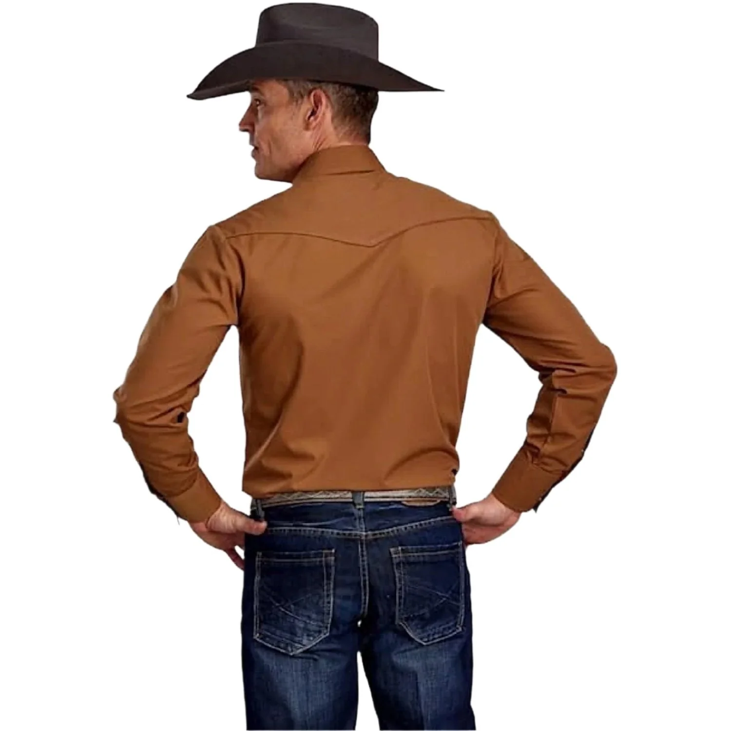 Roper Men's Karman Special Style Long Sleeve Shirt - Rust - Image 2
