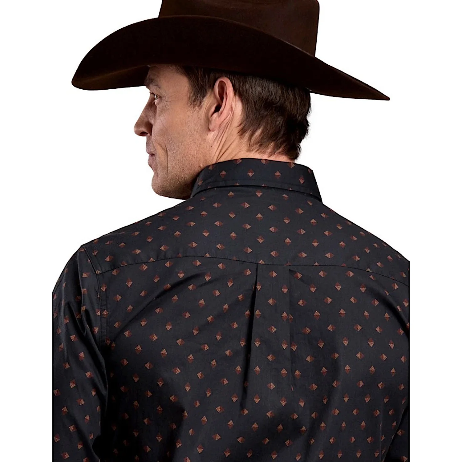 Roper Men's West Made Collection Print Shirt - Aztec Foulard Black - Image 2