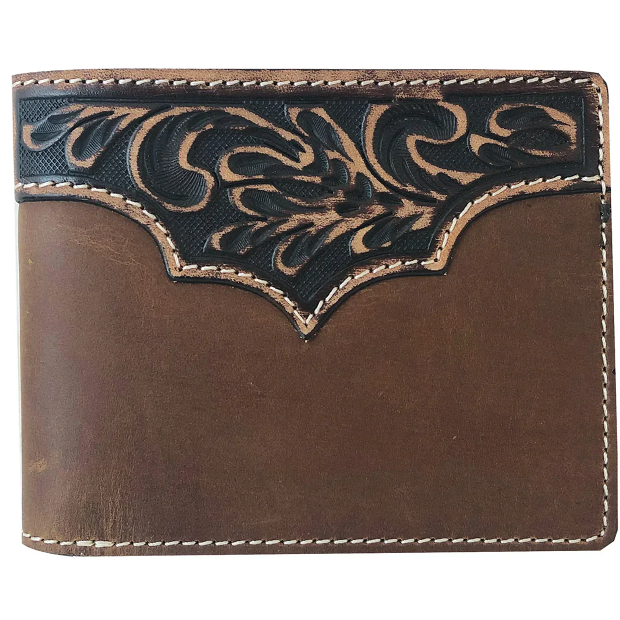 Roper Wallet - Bi-Fold Tooled Yoke Tan