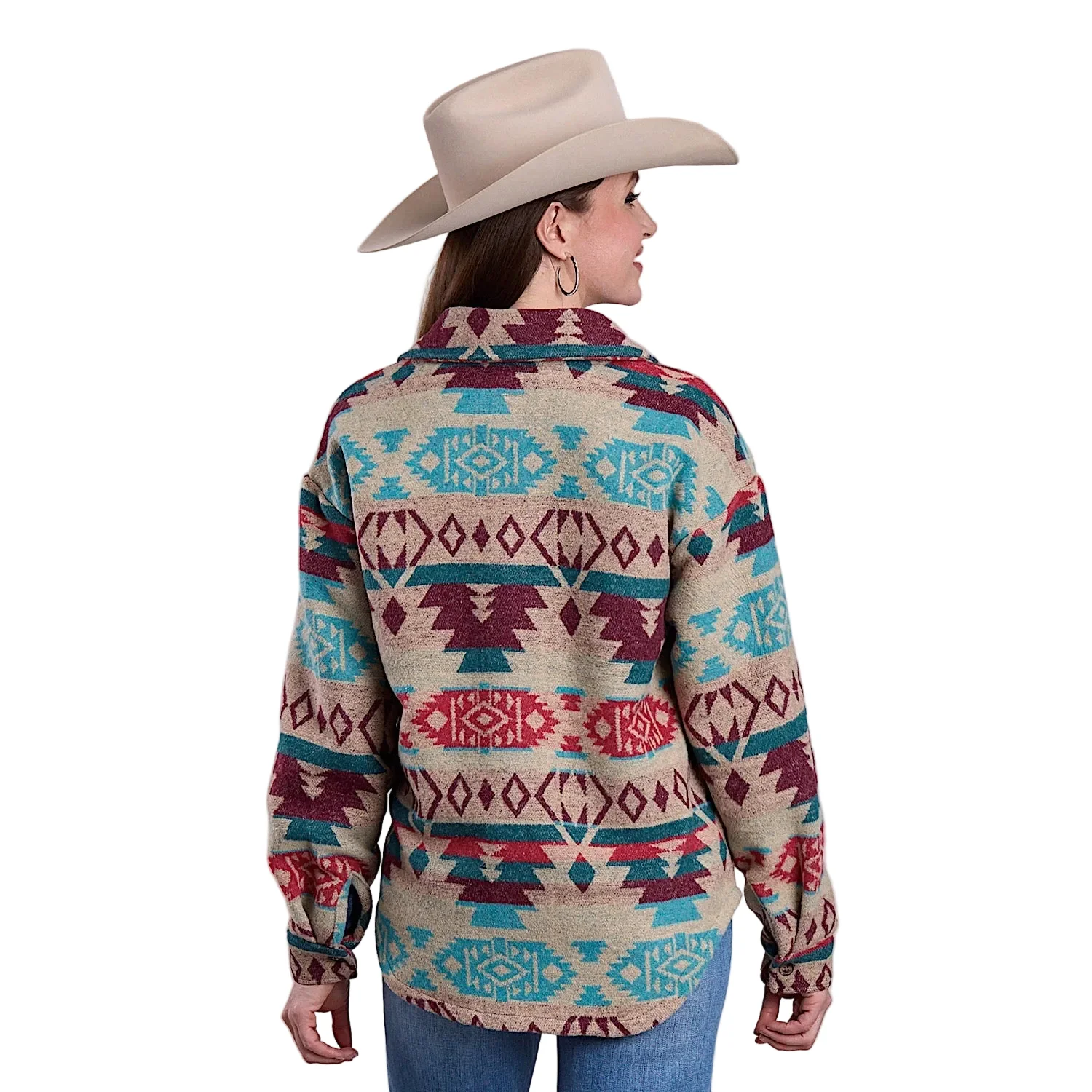 Roper Women's Aztec Woven Shirt Jacket - White - Image 2
