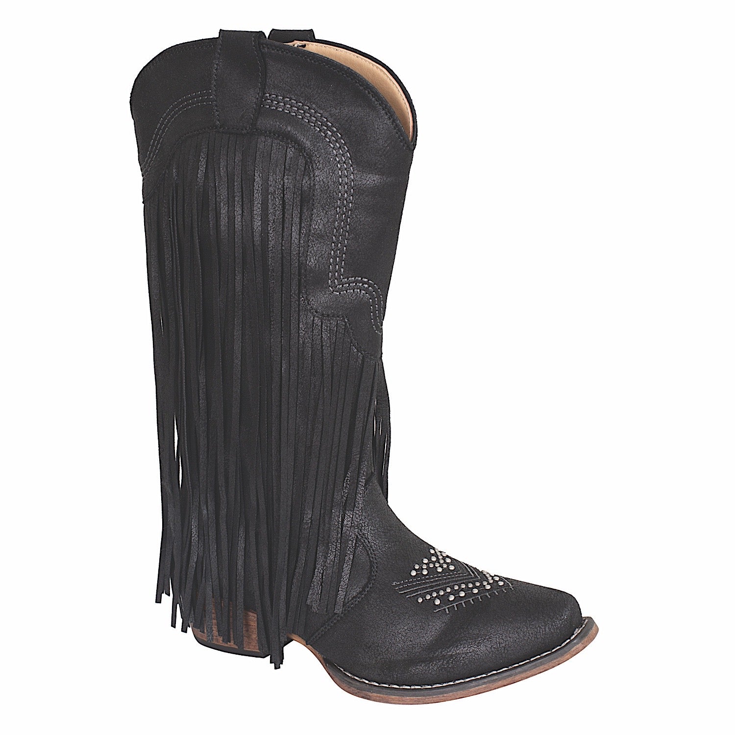 Roper Women's Dolly Western Boot - Fringed Black