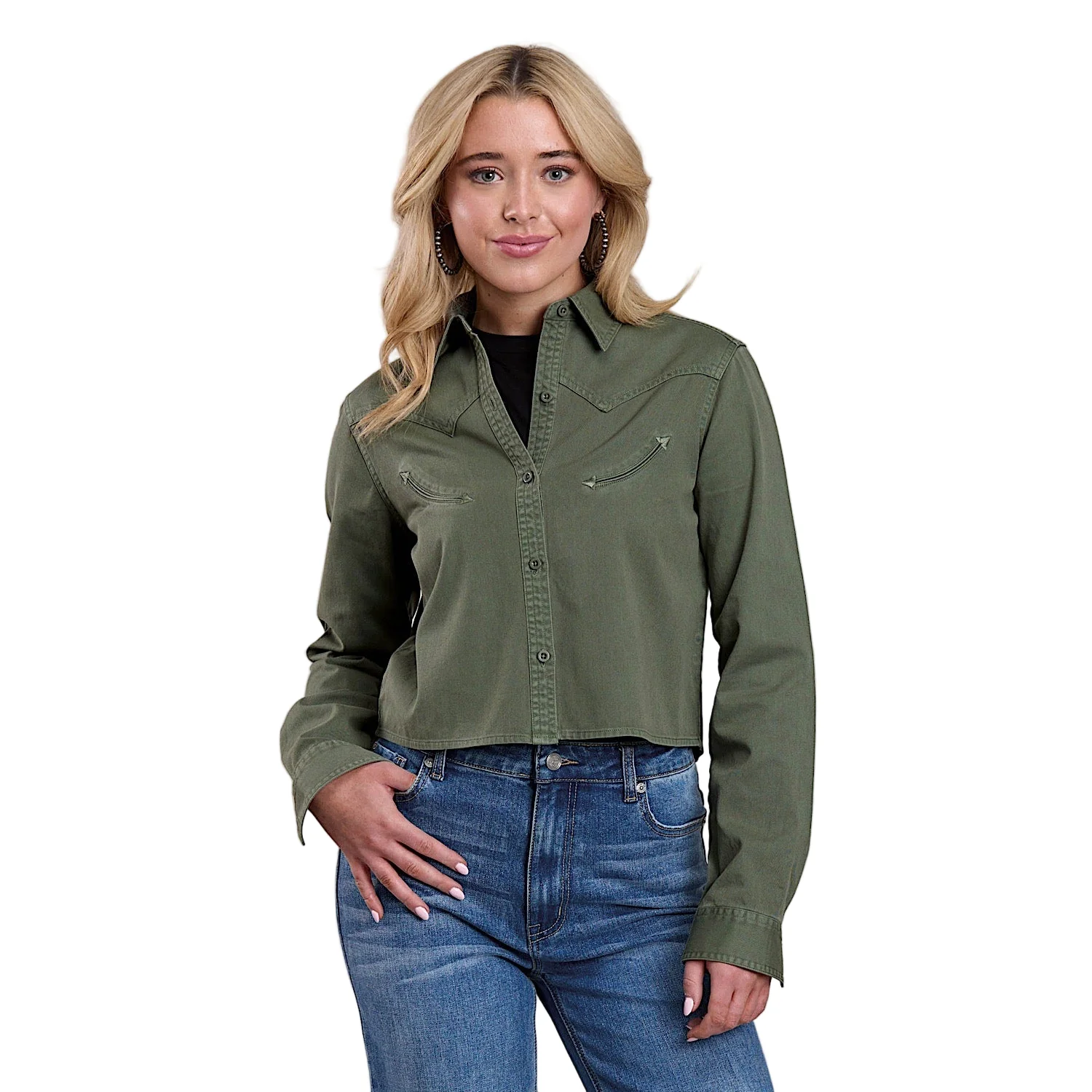 Roper Women's Five Star Collection Long Sleeve Loden Shirt - Green