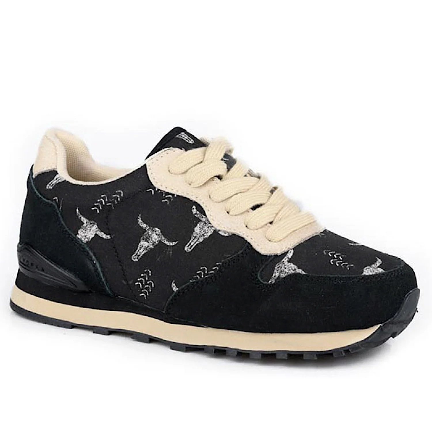 Roper Women's Giddyup Jogger - Black Longhorn Print