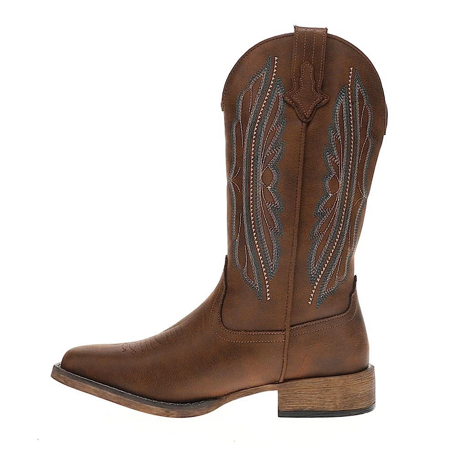 Roper Women's Loretta Embroidered Wide Square Toe Western Boot - Brown - Image 3