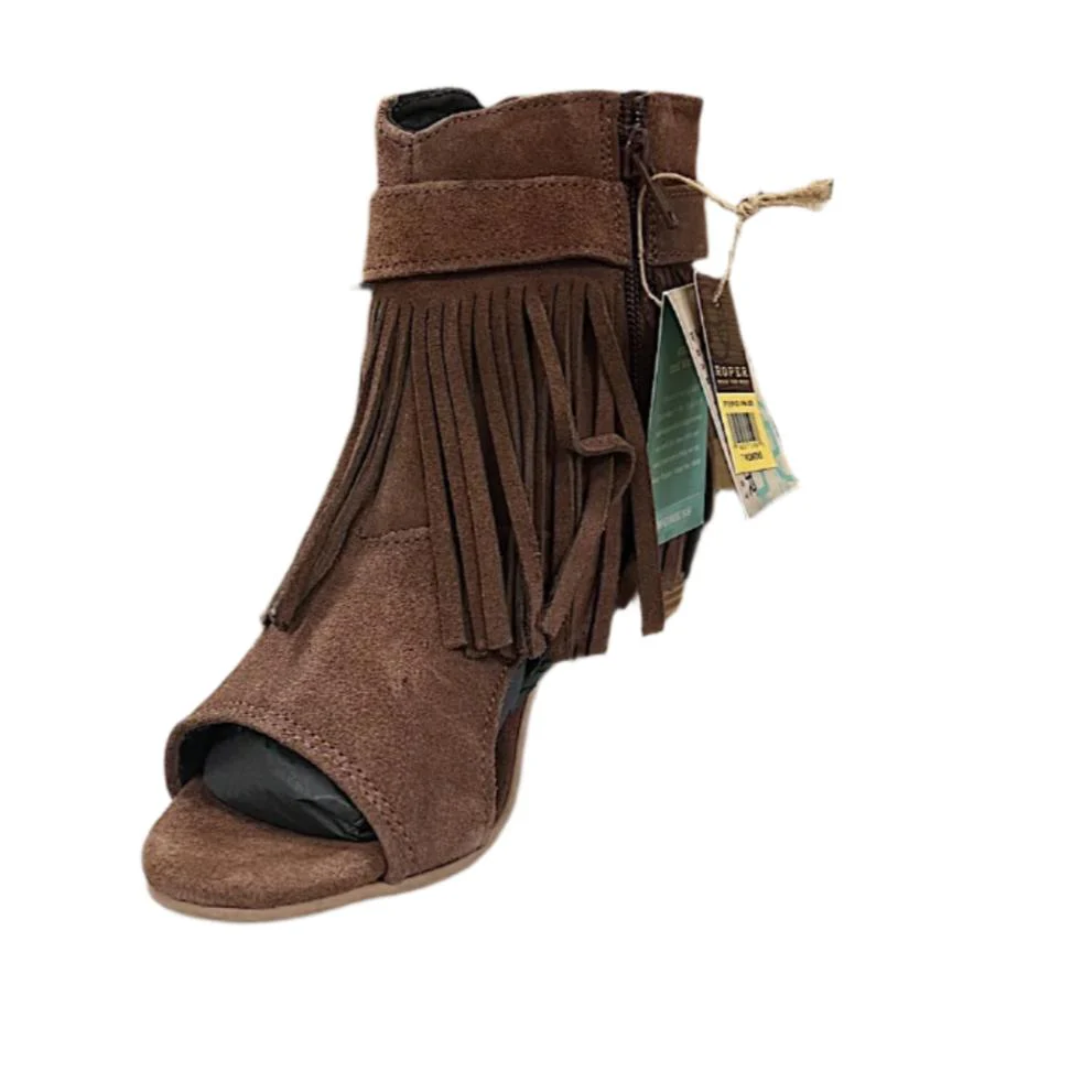 Roper Women's Mika Fringe Buckle - Brown Suede - Image 2
