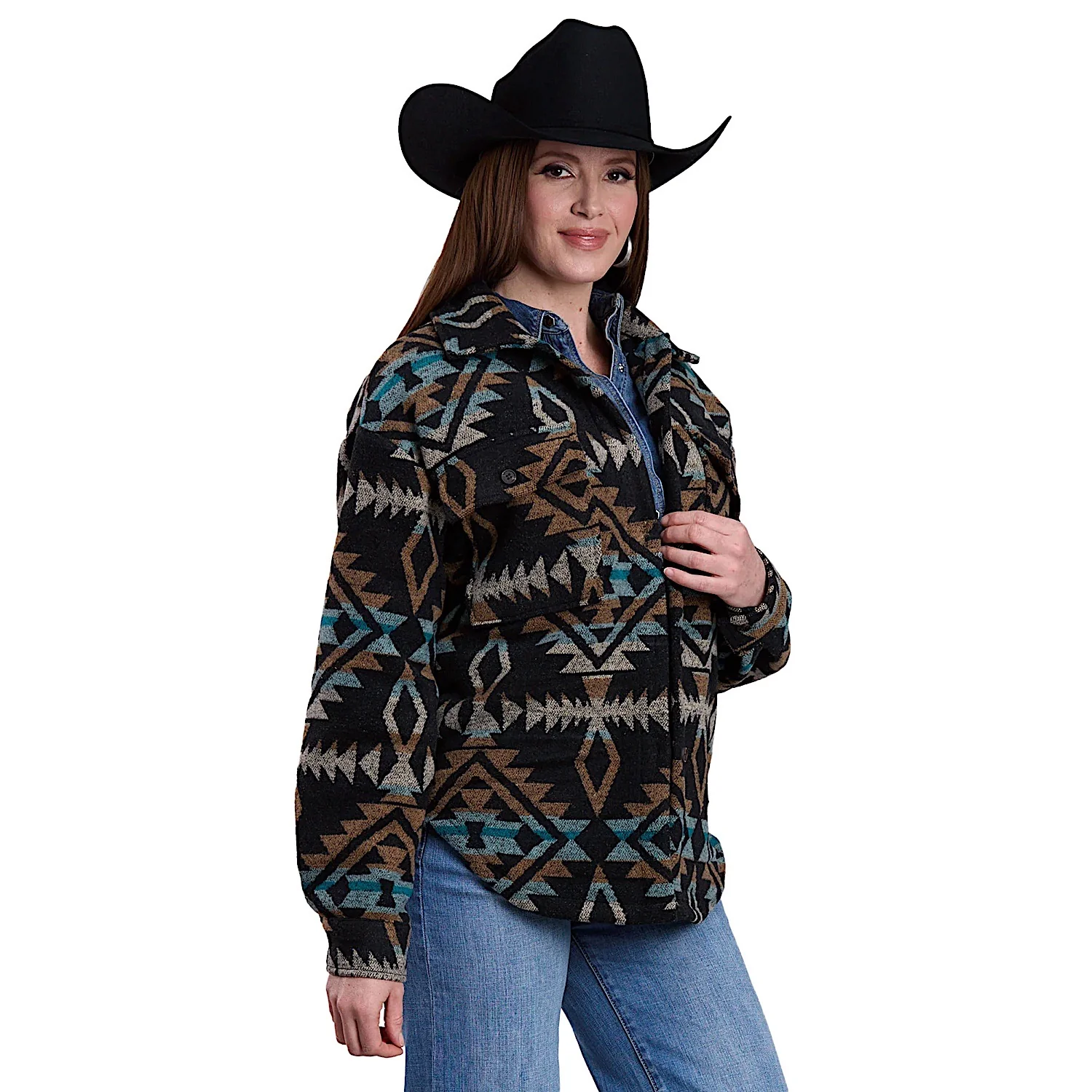 Roper Women's Outerwear Western Jacket - Black Aztec Print