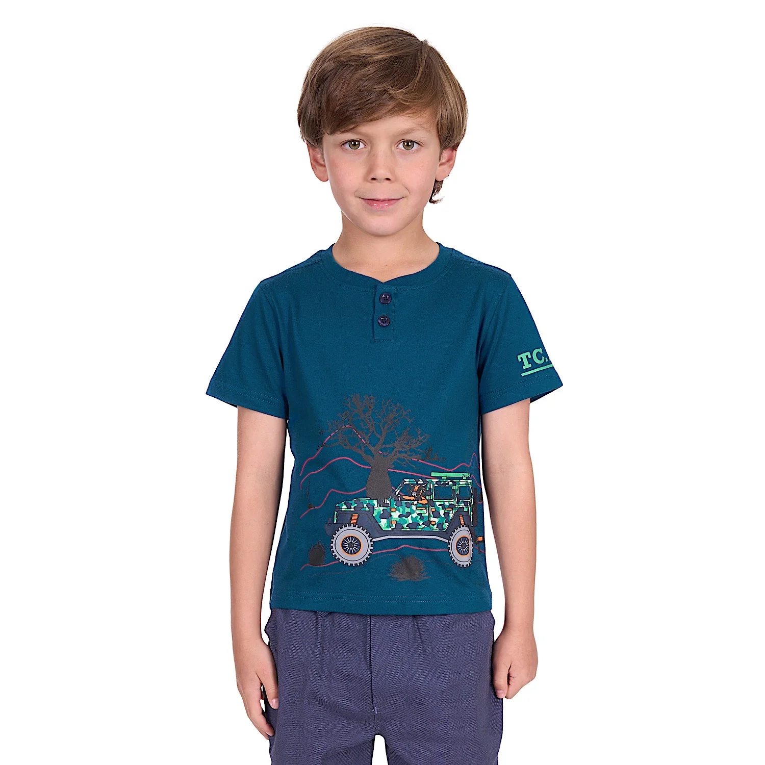 Thomas Cook Boy's Lucas Henley Tee - Blue Ocean