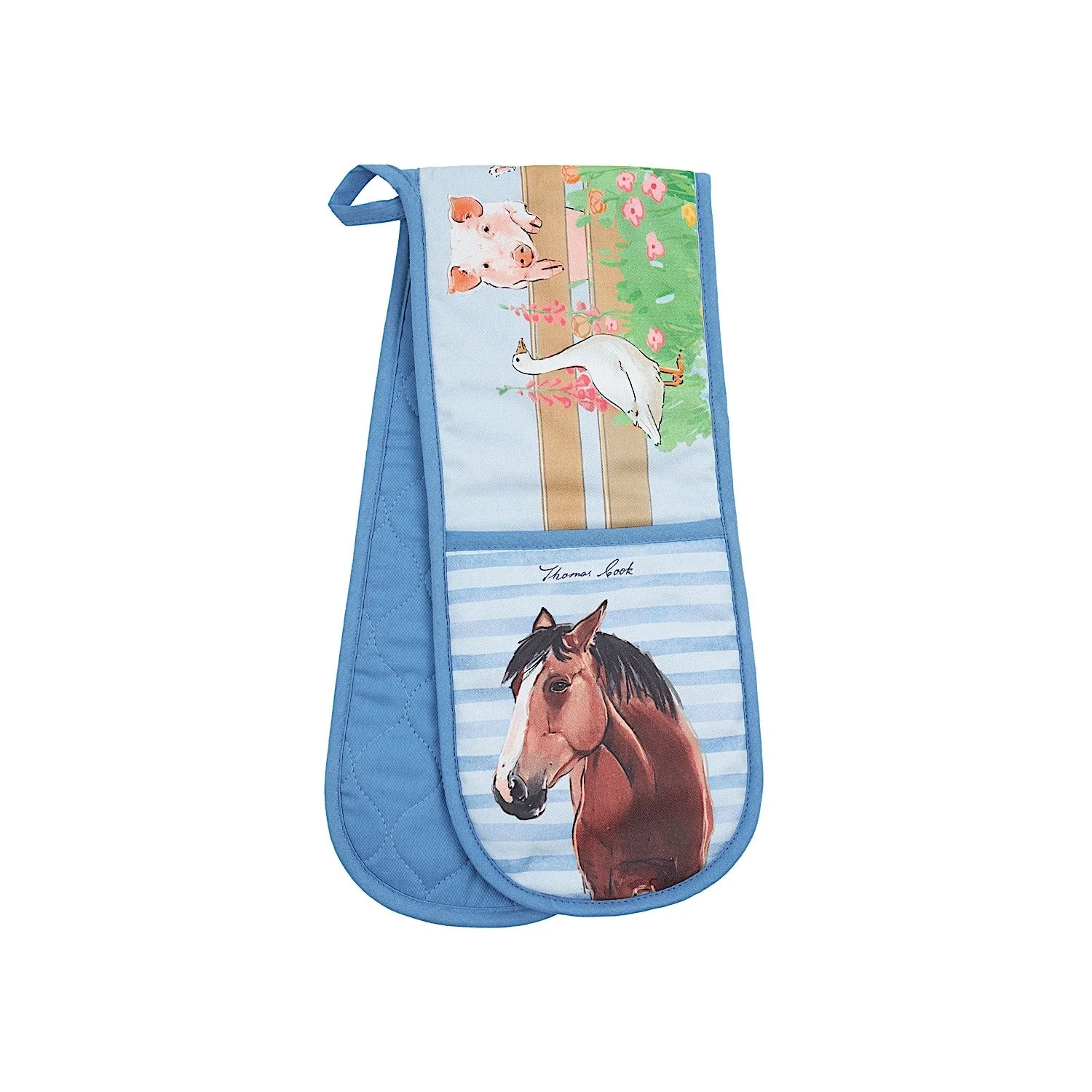 Thomas Cook Double Oven Glove - Light Blue (Farm Friends) - Image 2