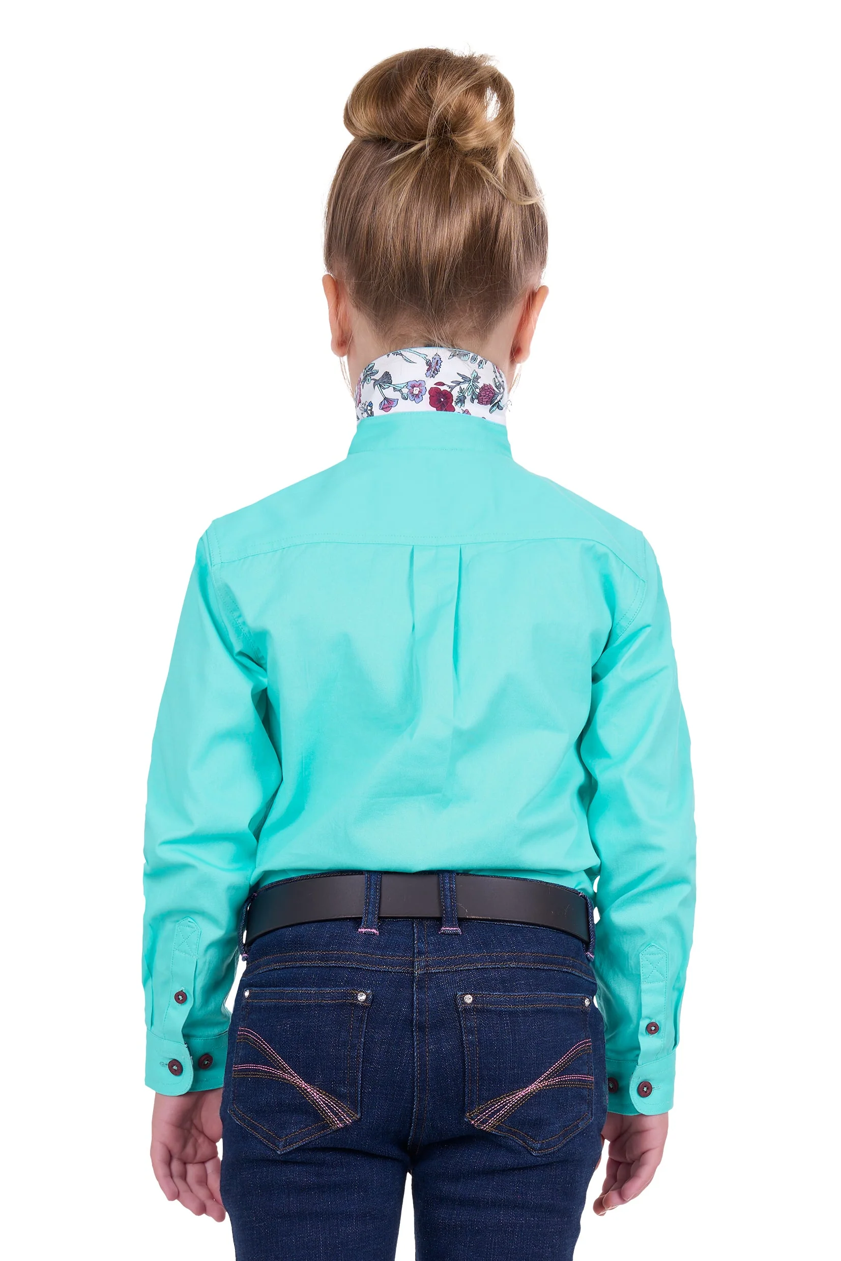 Thomas Cook Girl's Light Half Placket Shirt Aqua - Image 3