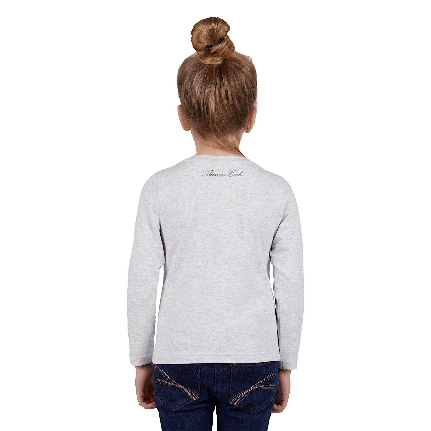 Thomas Cook Girls Tilly Long Sleeve Tee White Marle - Image 3