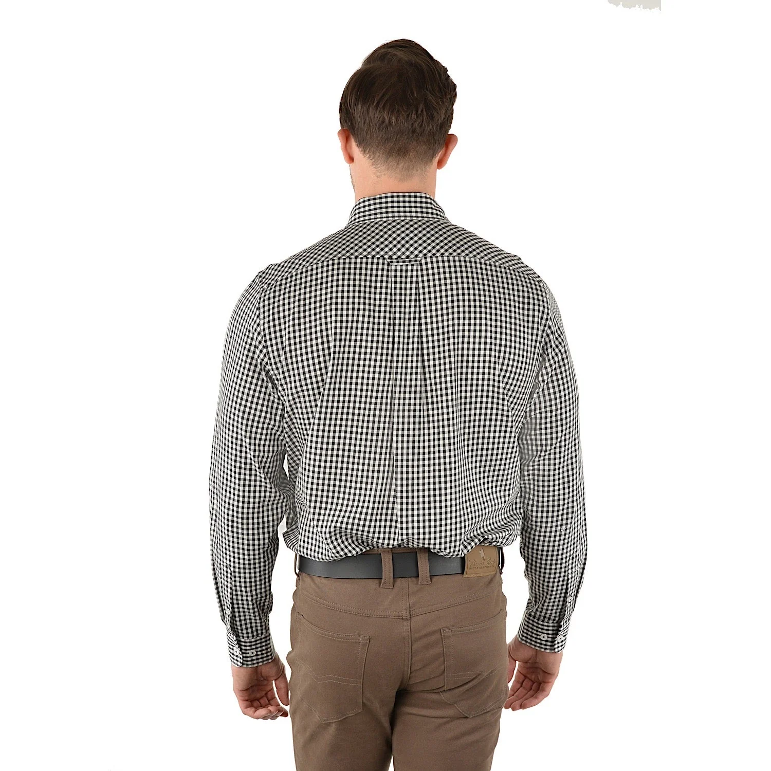 Thomas Cook Mens Cordillio Wool Blend Check 2-Pocket Long Sleeve Shirt Black/White - Image 3