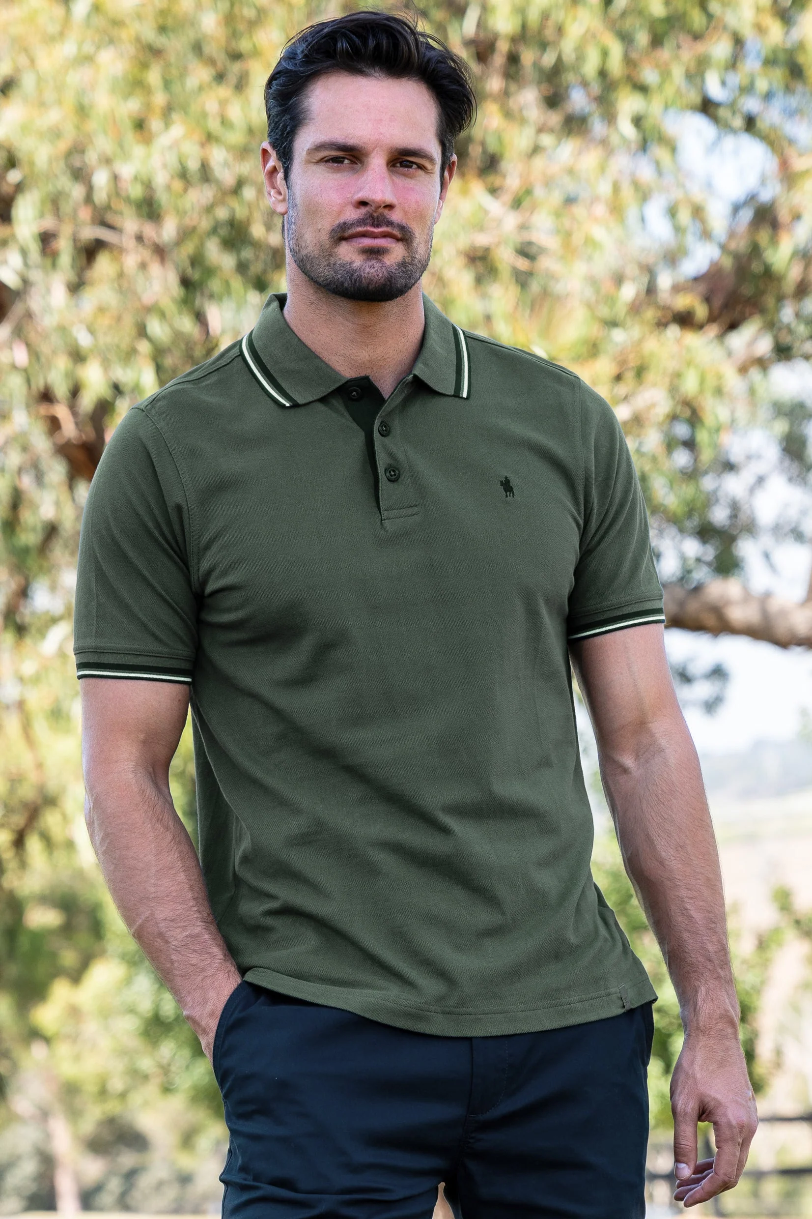 Thomas Cook Men's Logan Tailored Polo Dark Green - Image 2