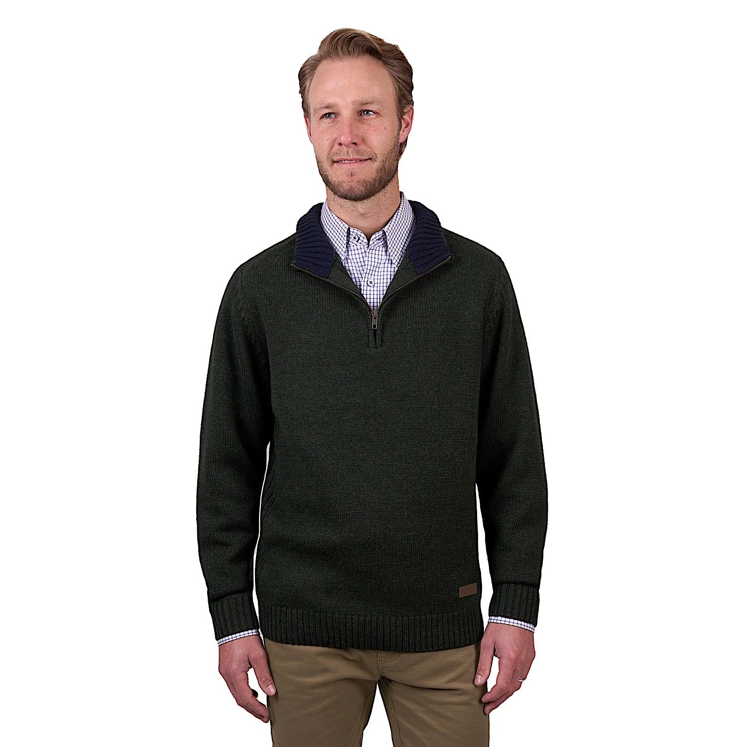 Thomas Cook Men's Mason Merino 1/4 Zip Jumper - Olive Marle - Image 3