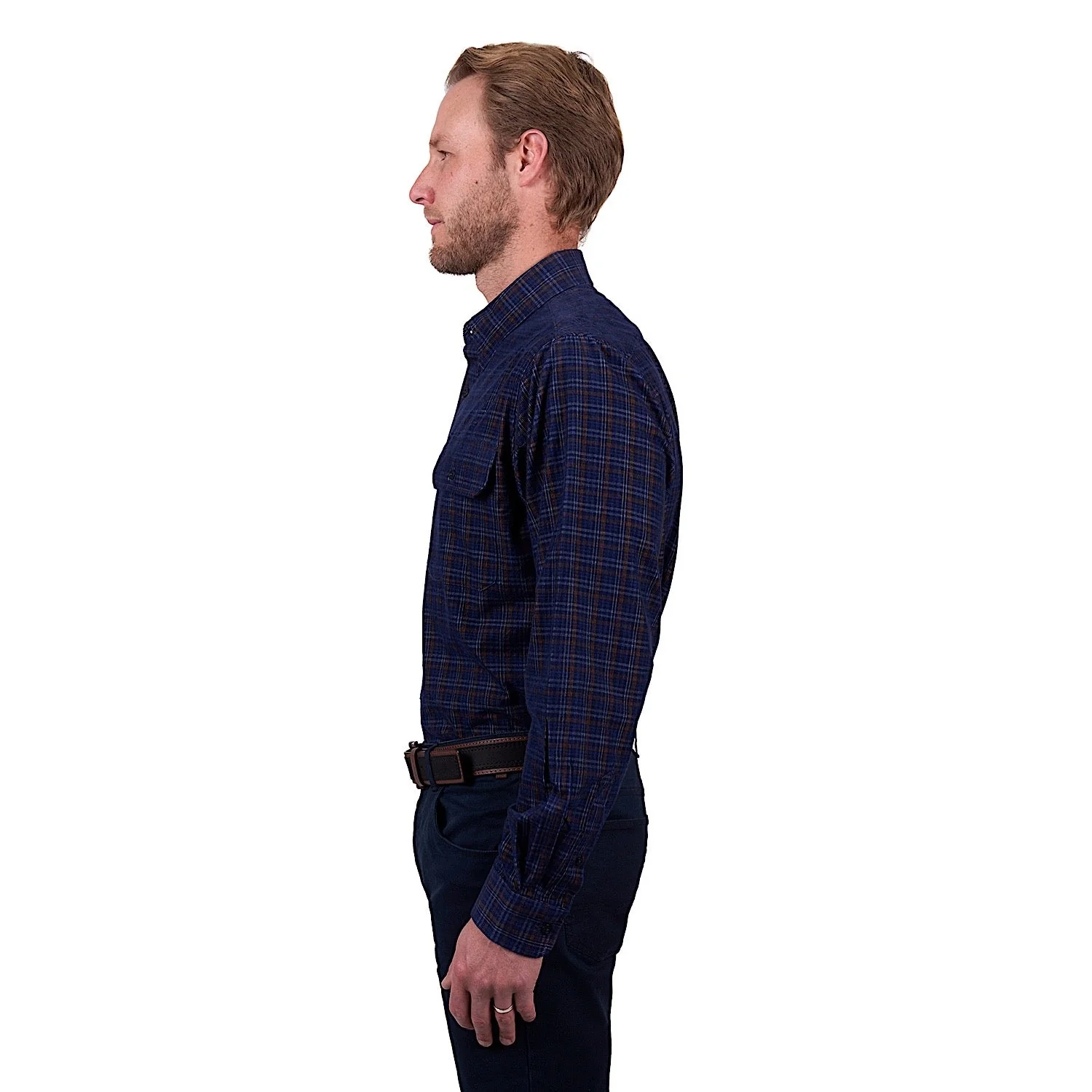 Thomas Cook Men's Max Thermal Check Shirt - Navy/Tan - Image 3