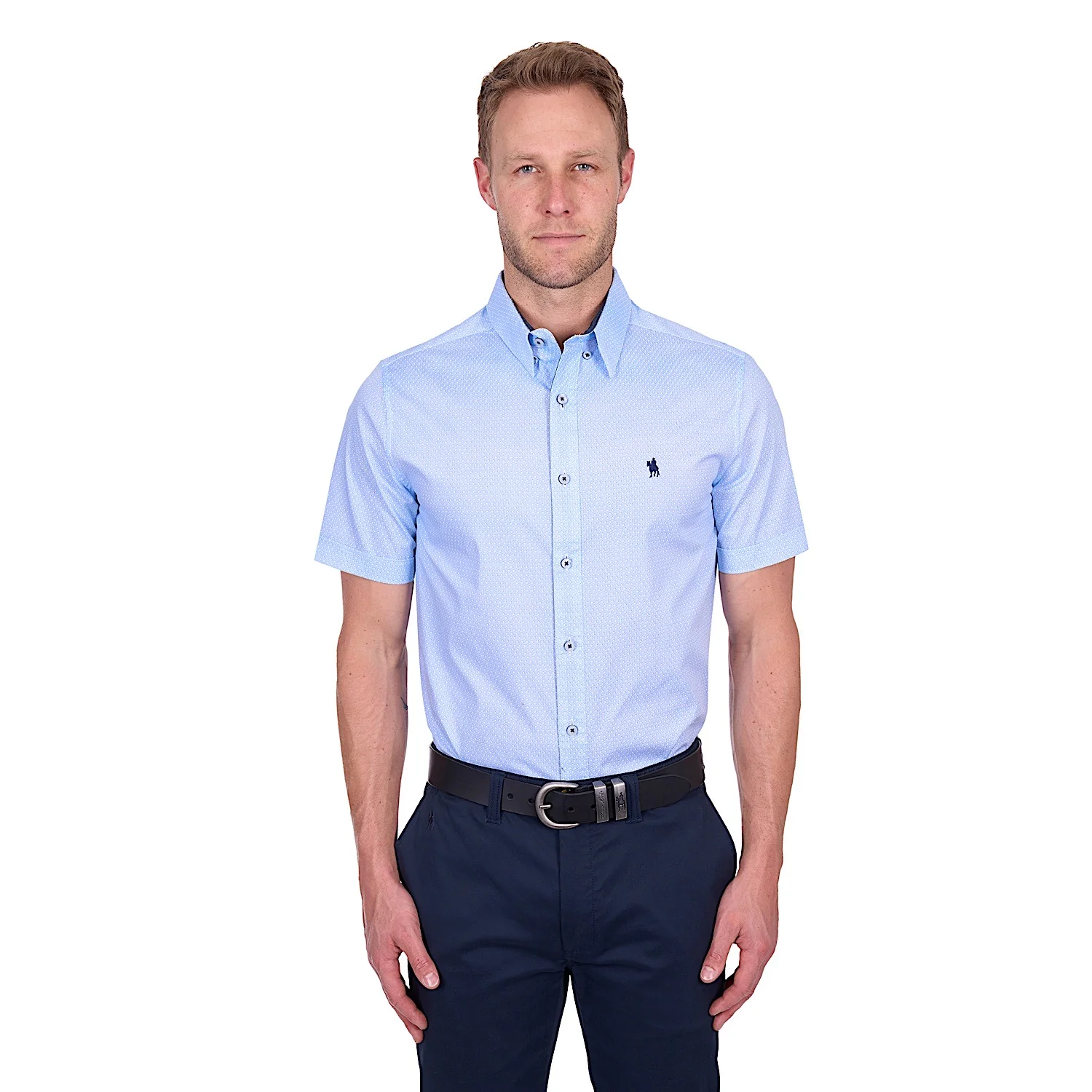 Thomas Cook Men's Michael Tailored Short Sleeve Shirt - White/Royal - Image 2