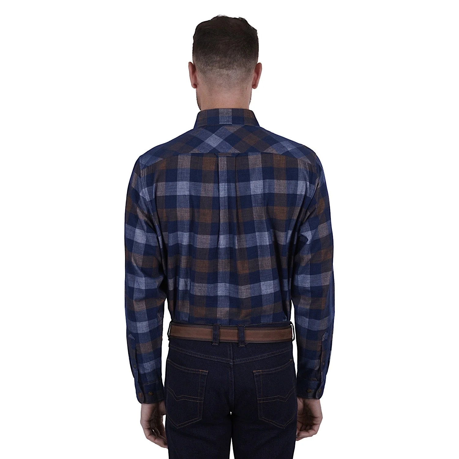 Thomas Cook Men's Oli Thermal Check 2-Pocket Shirt - Navy/Tan - Image 2