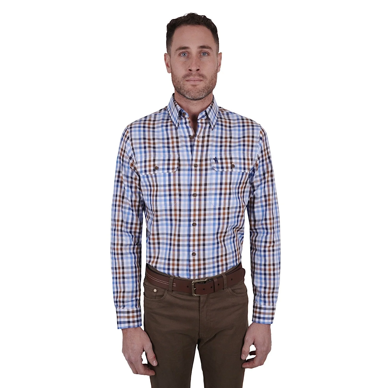 Thomas Cook Men's Patrick Check 2-Pocket Shirt - Blue/Tan