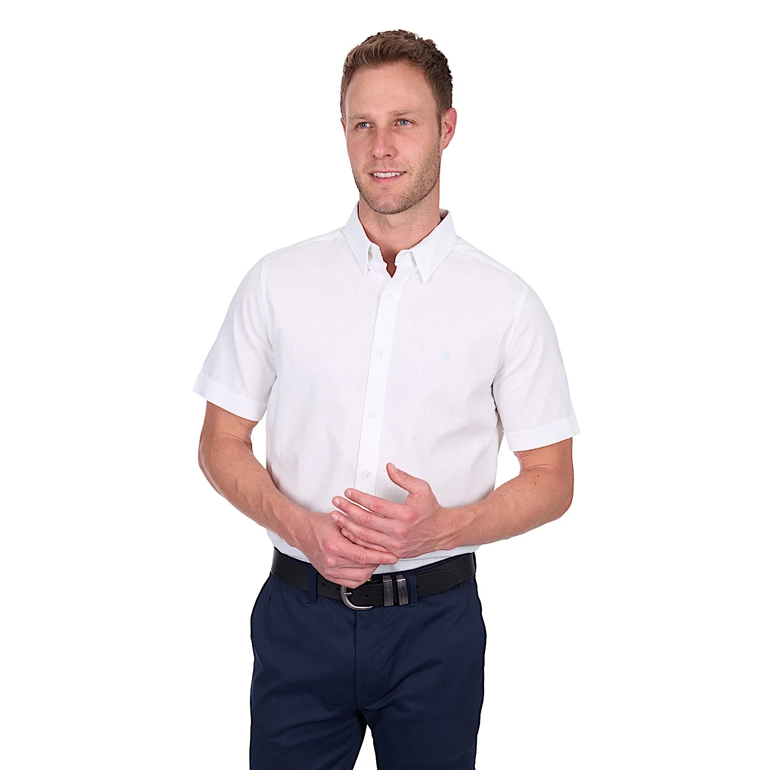 Thomas Cook Men's TC Linen Short Sleeve Shirt - White