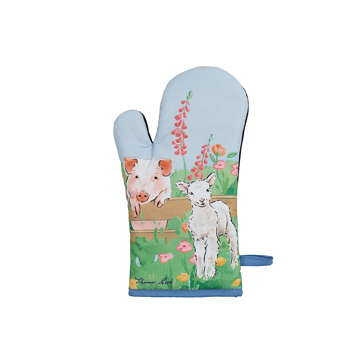 Thomas Cook Oven Mitt & Pot Holder Set - Light Blue (Farm Friends) - Image 2