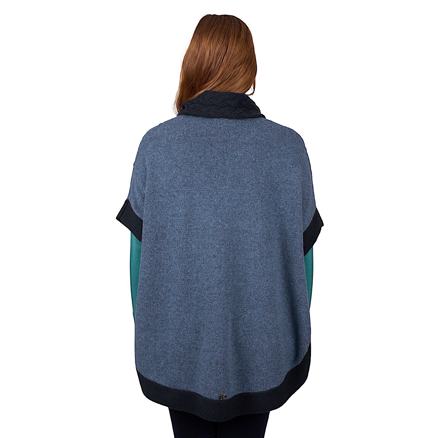 Thomas Cook Women's Isabella Cable Poncho - Blue Marle - Image 3